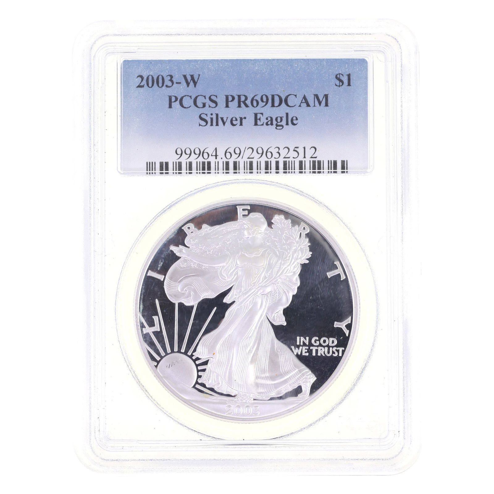 2003-W US .999 SILVER EAGLE $1 COIN PCGS PR69 DCAM (1 of 2)