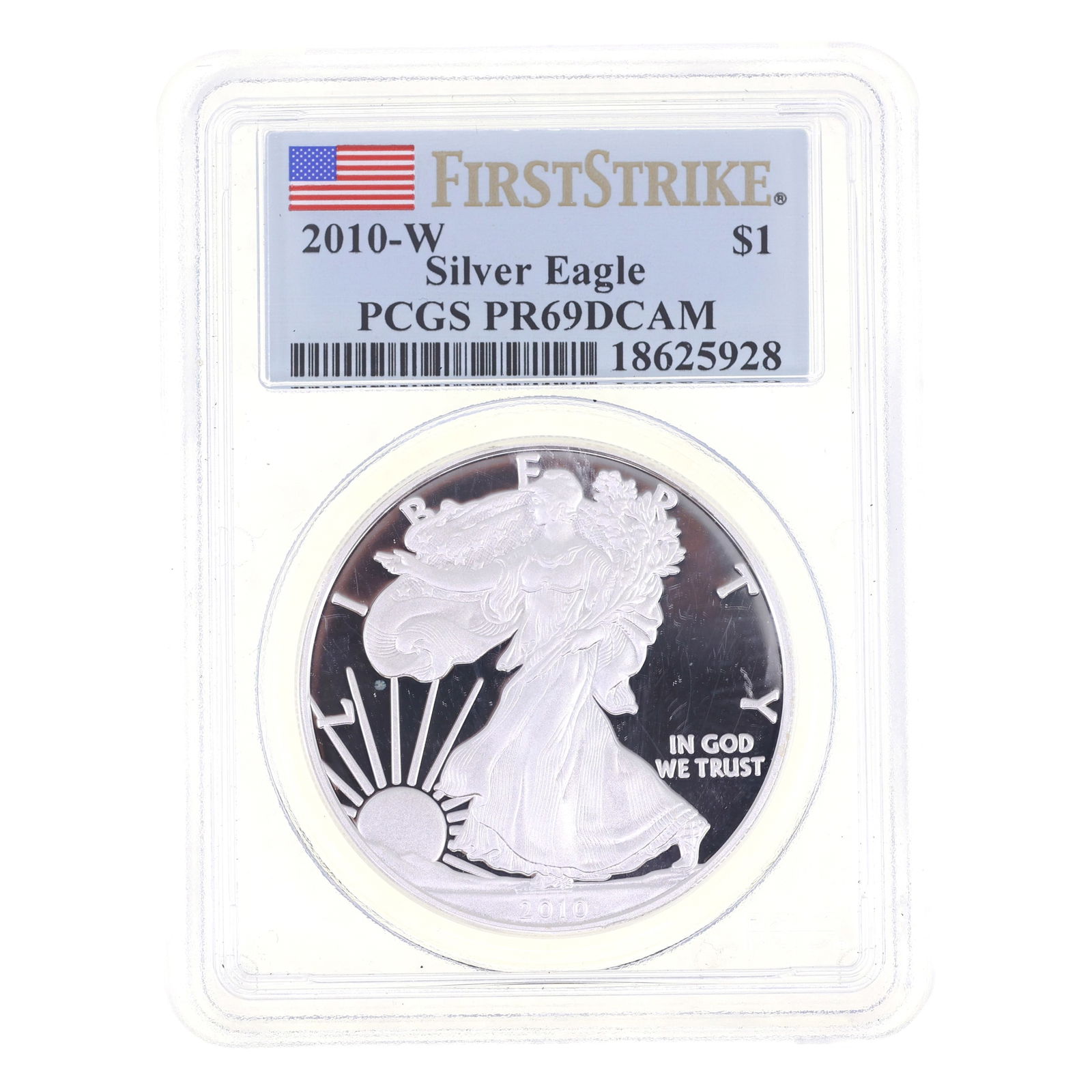 2010-W US .999 SILVER EAGLE $1 COIN PCGS PR 69 DCAM (1 of 2)