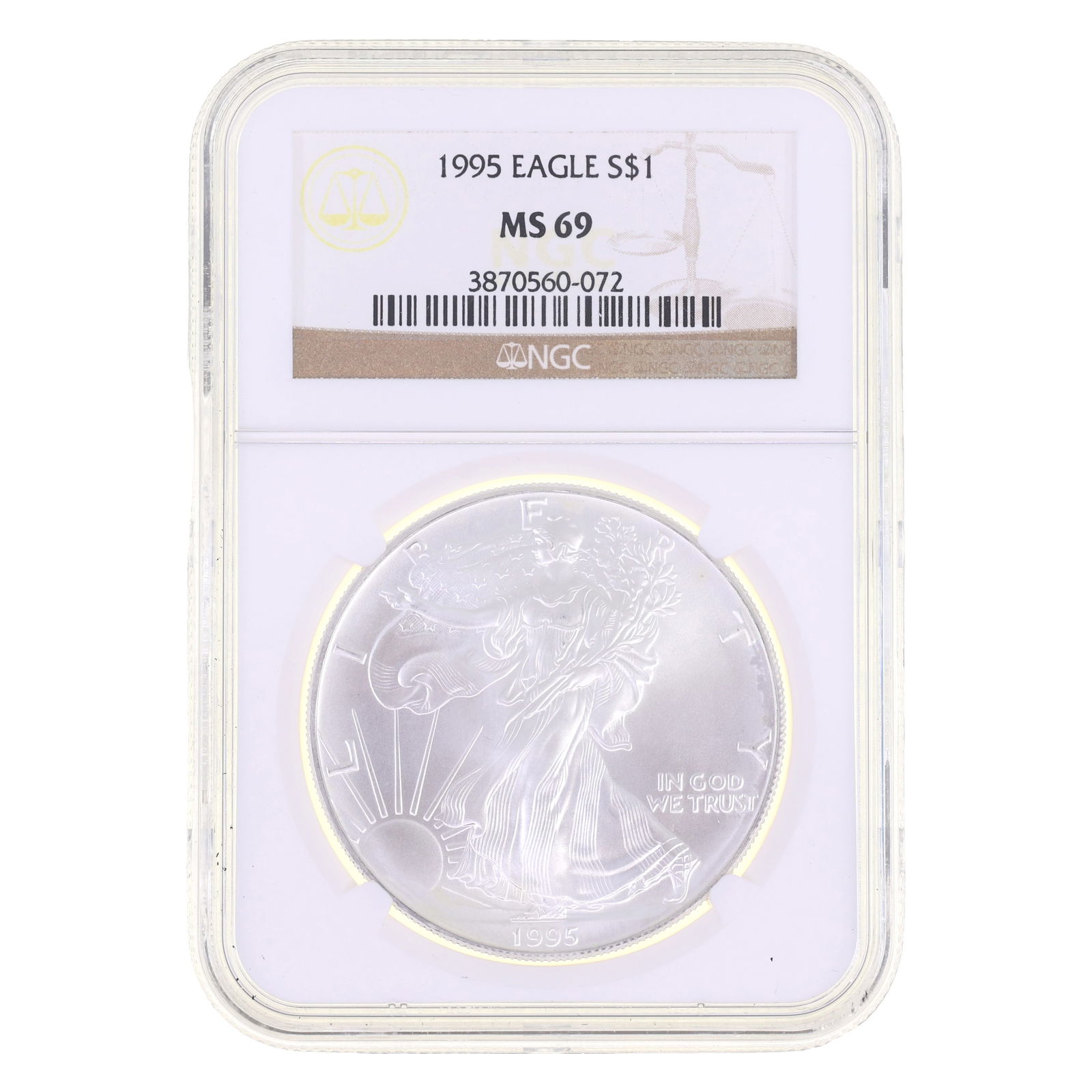 1995 US .999 SILVER EAGLE $1 COIN NGC MS 69 (1 of 2)