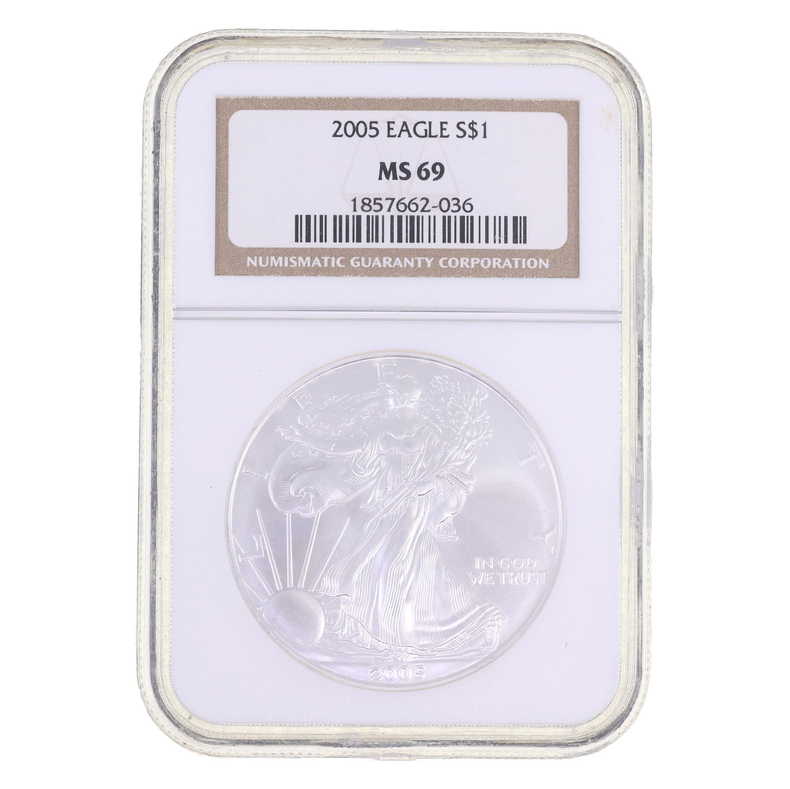 2005 US .999 SILVER EAGLE $1 COIN NGC MS 69 (1 of 2)