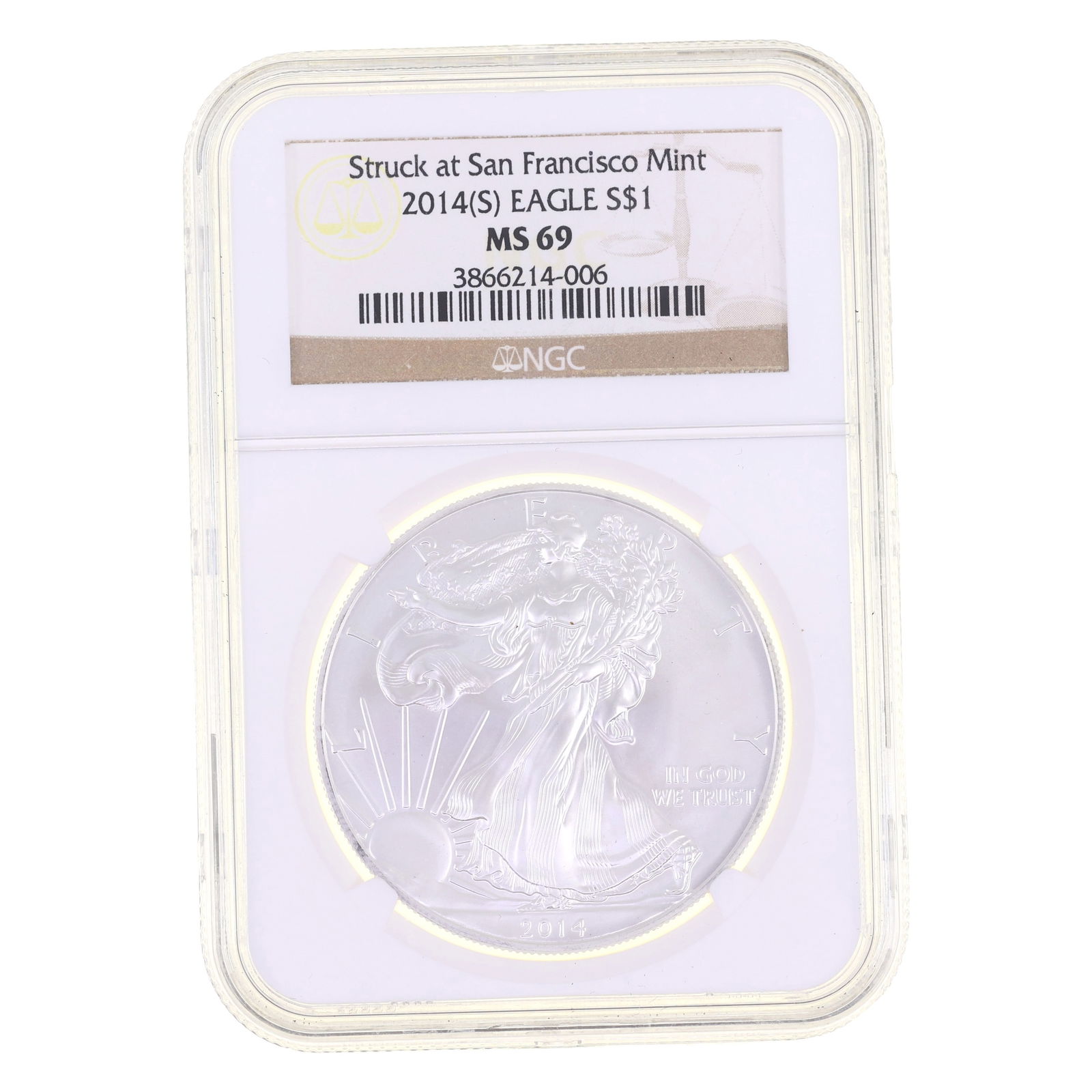 2014-S US .999 SILVER EAGLE $1 COIN NGC MS 69 (1 of 2)
