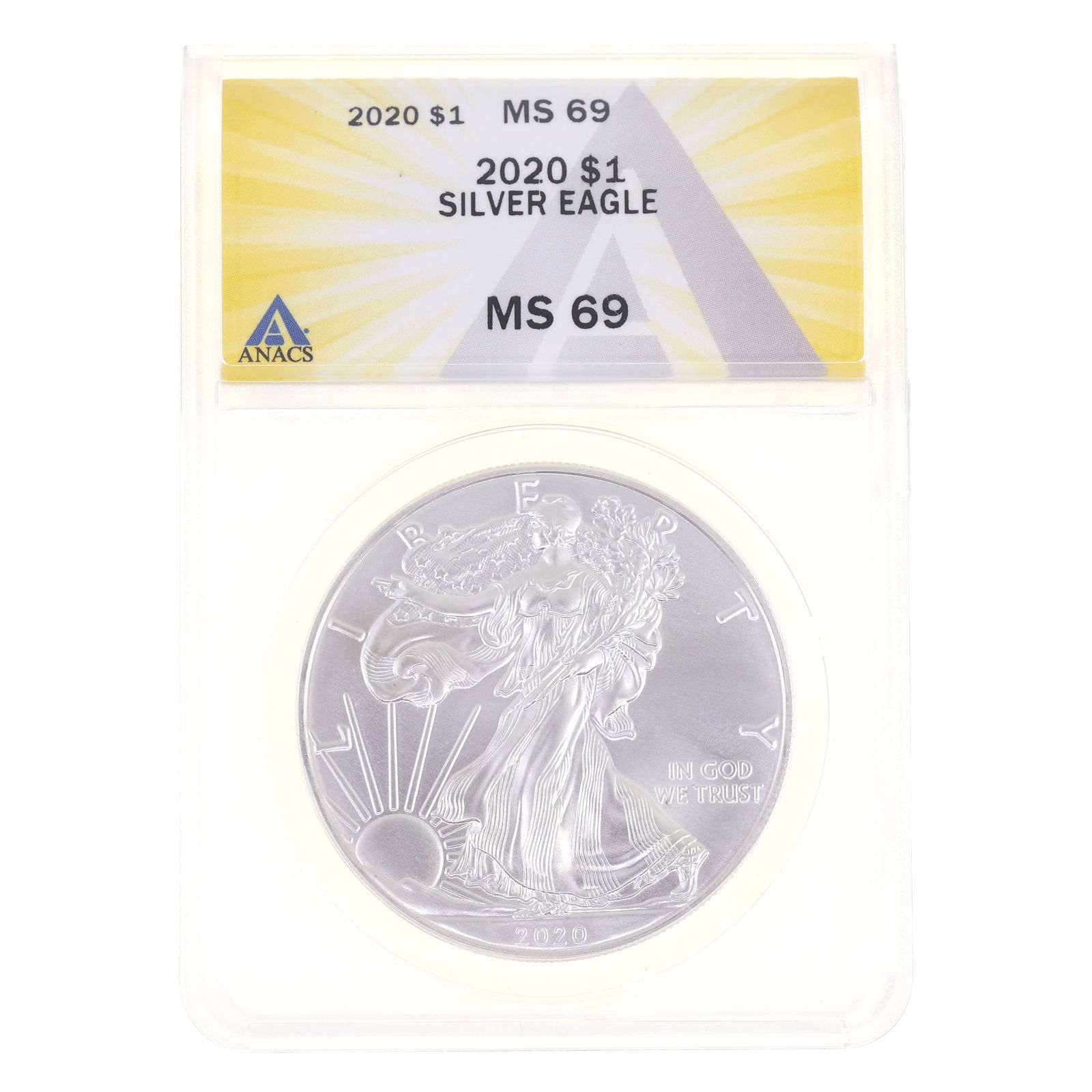 2020 US .999 SILVER EAGLE $1 COIN ANACS MS 69 (1 of 2)