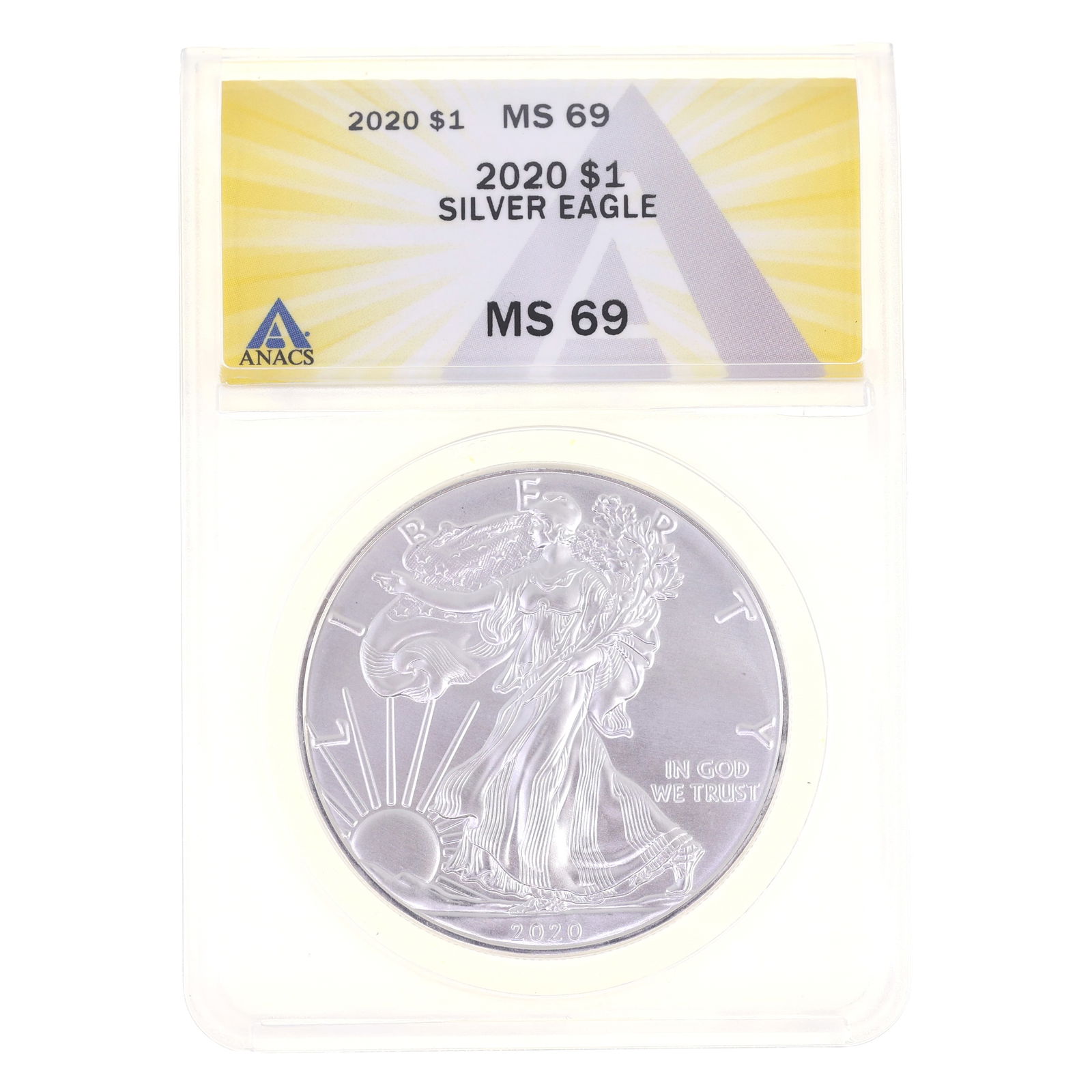 2020 US .999 SILVER EAGLE $1 COIN ANACS MS 69 (1 of 2)