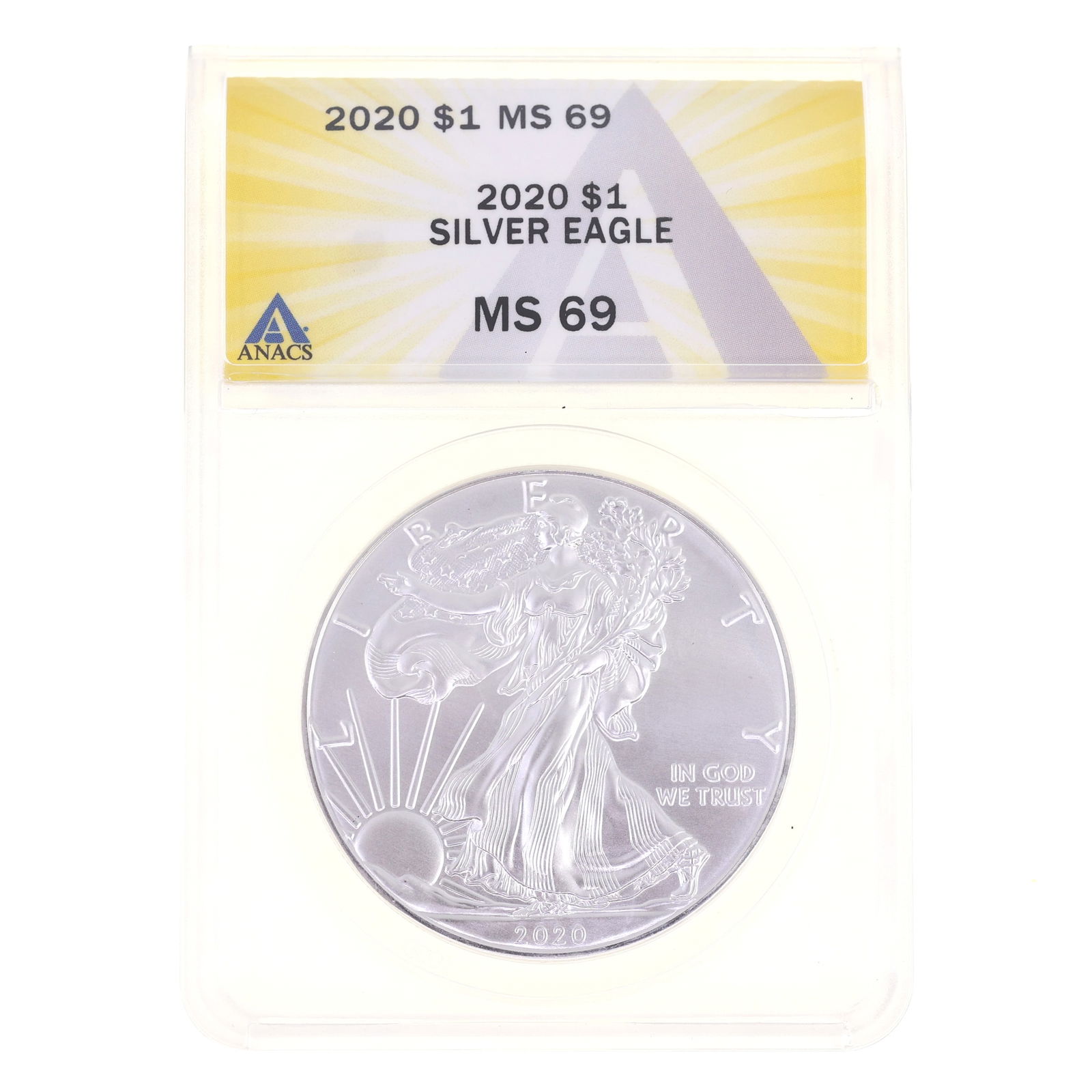 2020 US .999 SILVER EAGLE $1 COIN ANACS MS 69 (1 of 2)