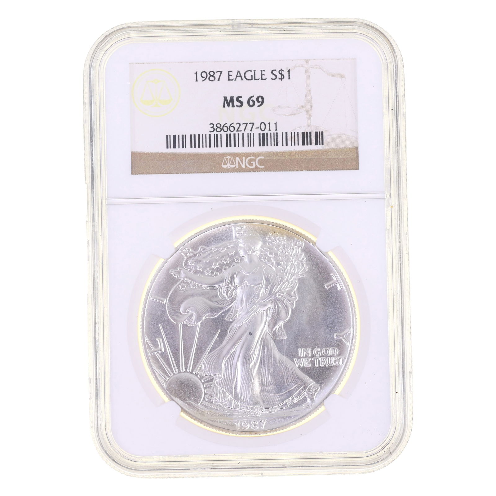 1987 US .999 SILVER EAGLE $1 COIN NGC MS 69 (1 of 2)