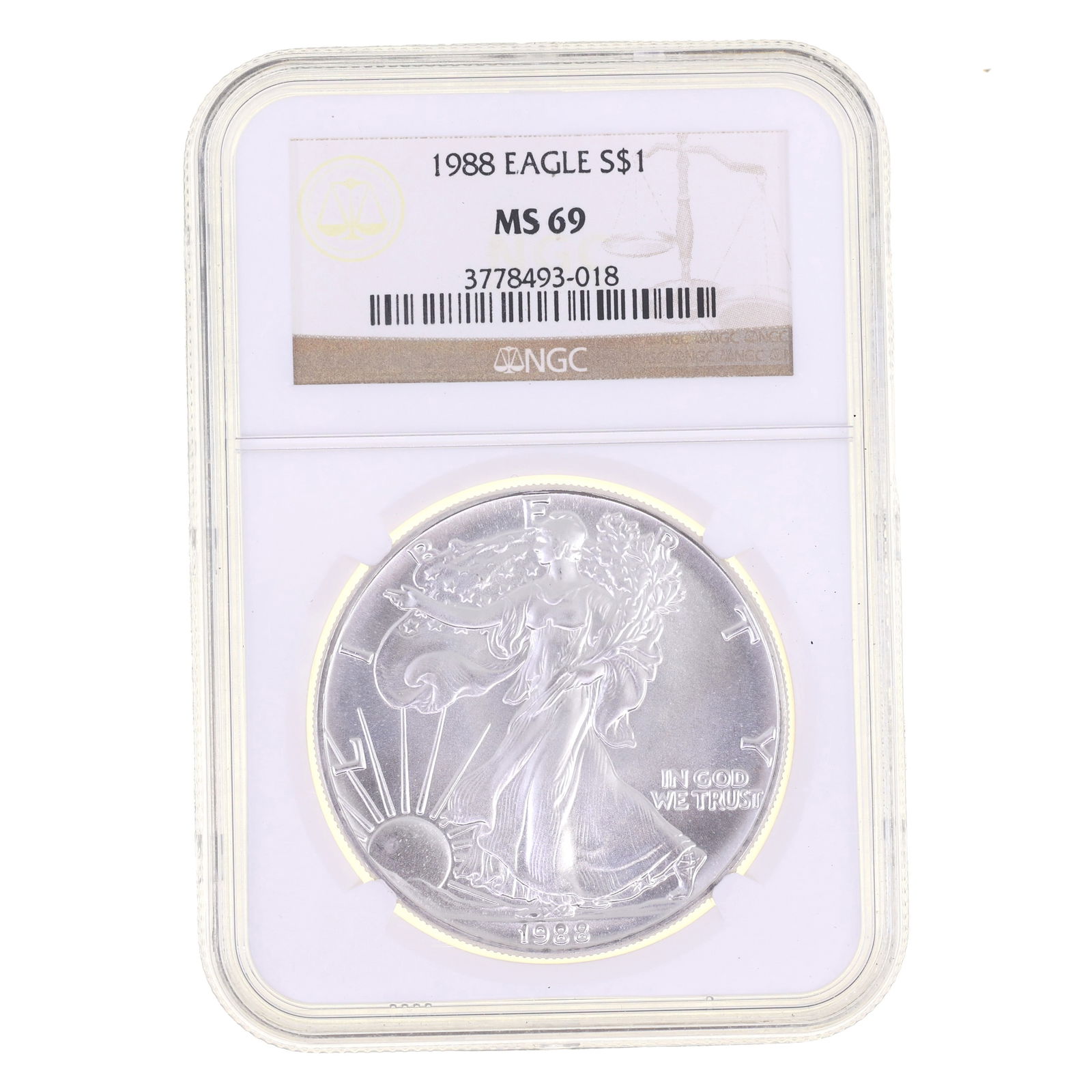 1988 US .999 SILVER EAGLE $1 COIN NGC MS 69 (1 of 2)