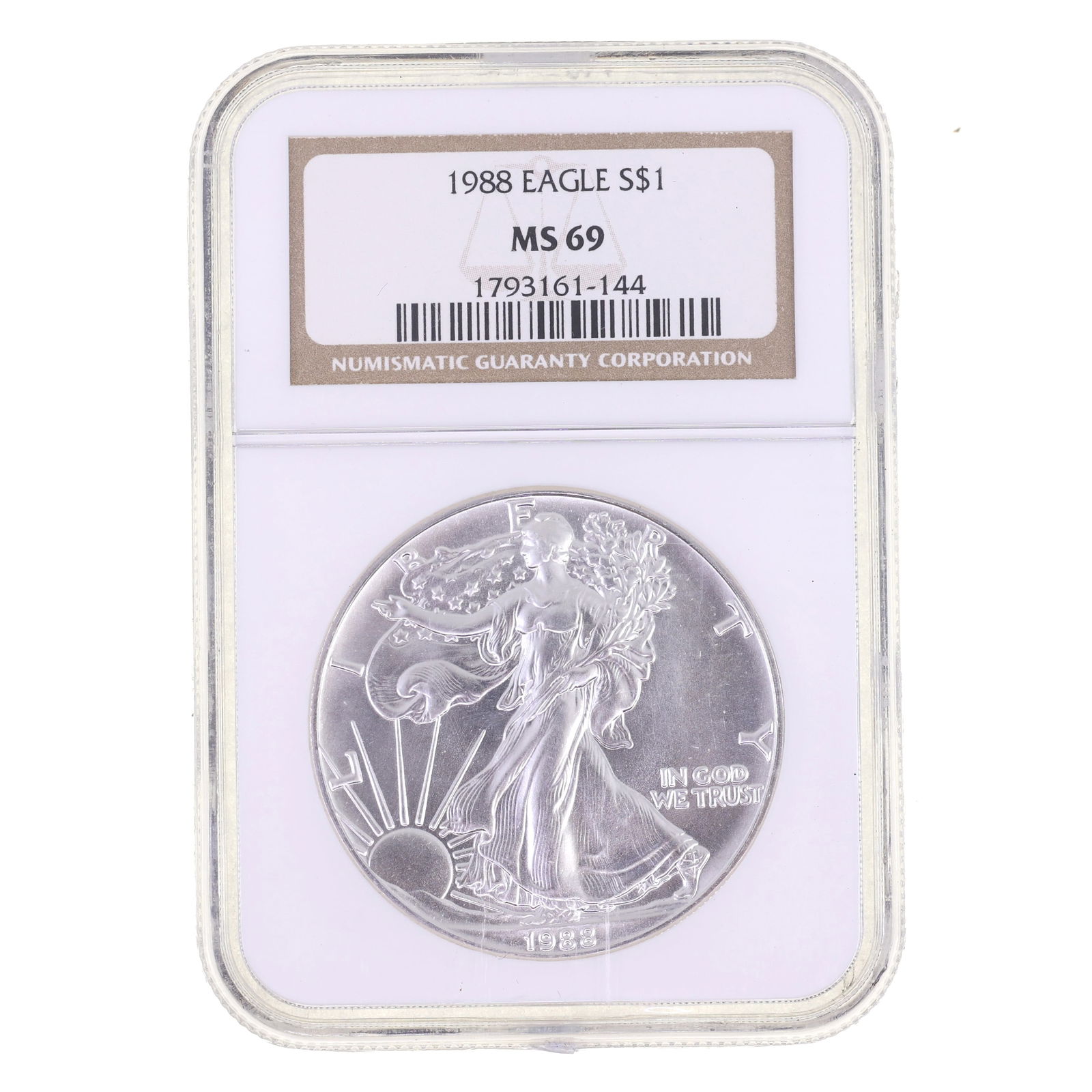1988 US .999 SILVER EAGLE $1 COIN NGC MS 69 (1 of 2)
