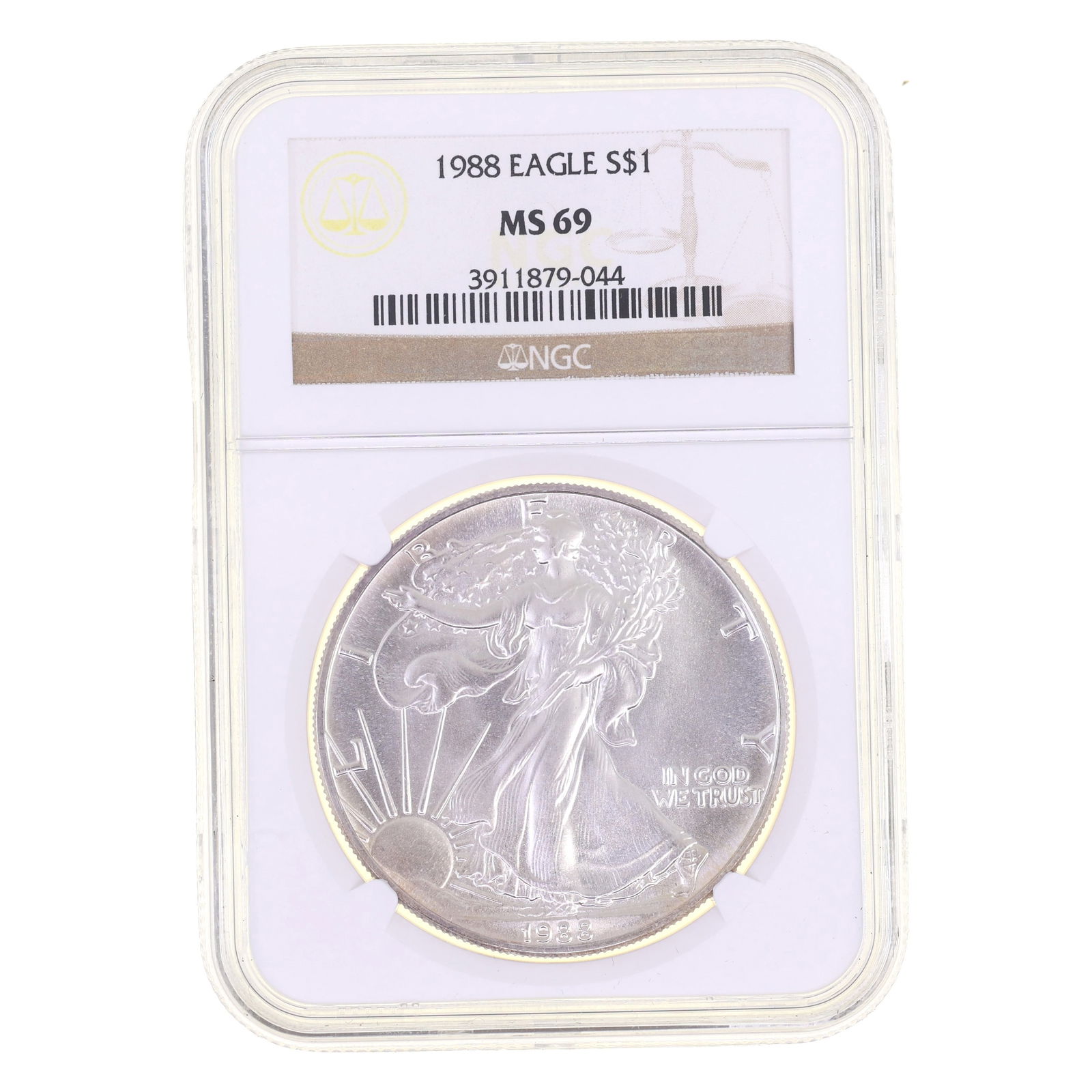 1988 US .999 SILVER EAGLE $1 COIN NGC MS 69 (1 of 2)