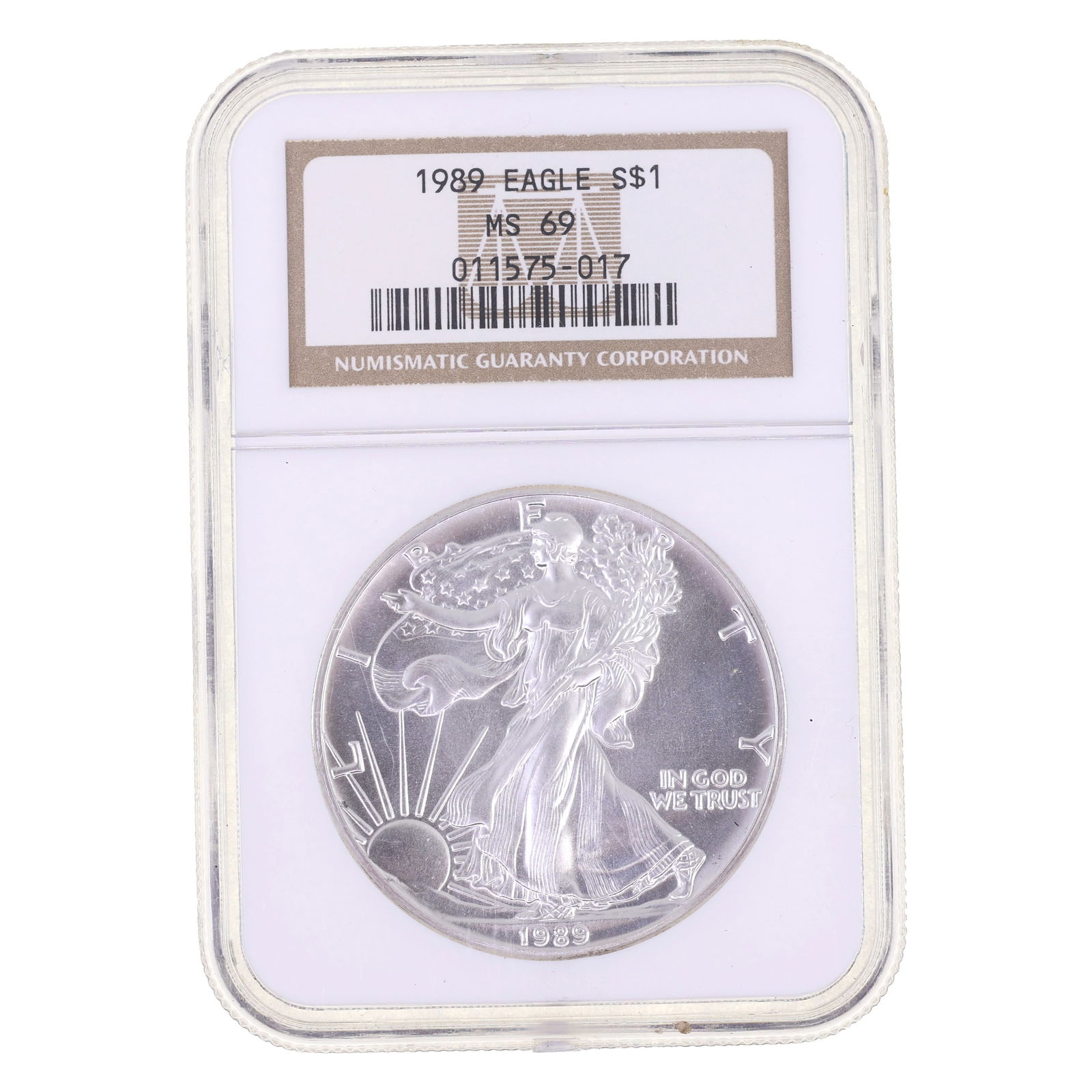 1989 US .999 SILVER EAGLE $1 COIN NGC MS 69 (1 of 2)