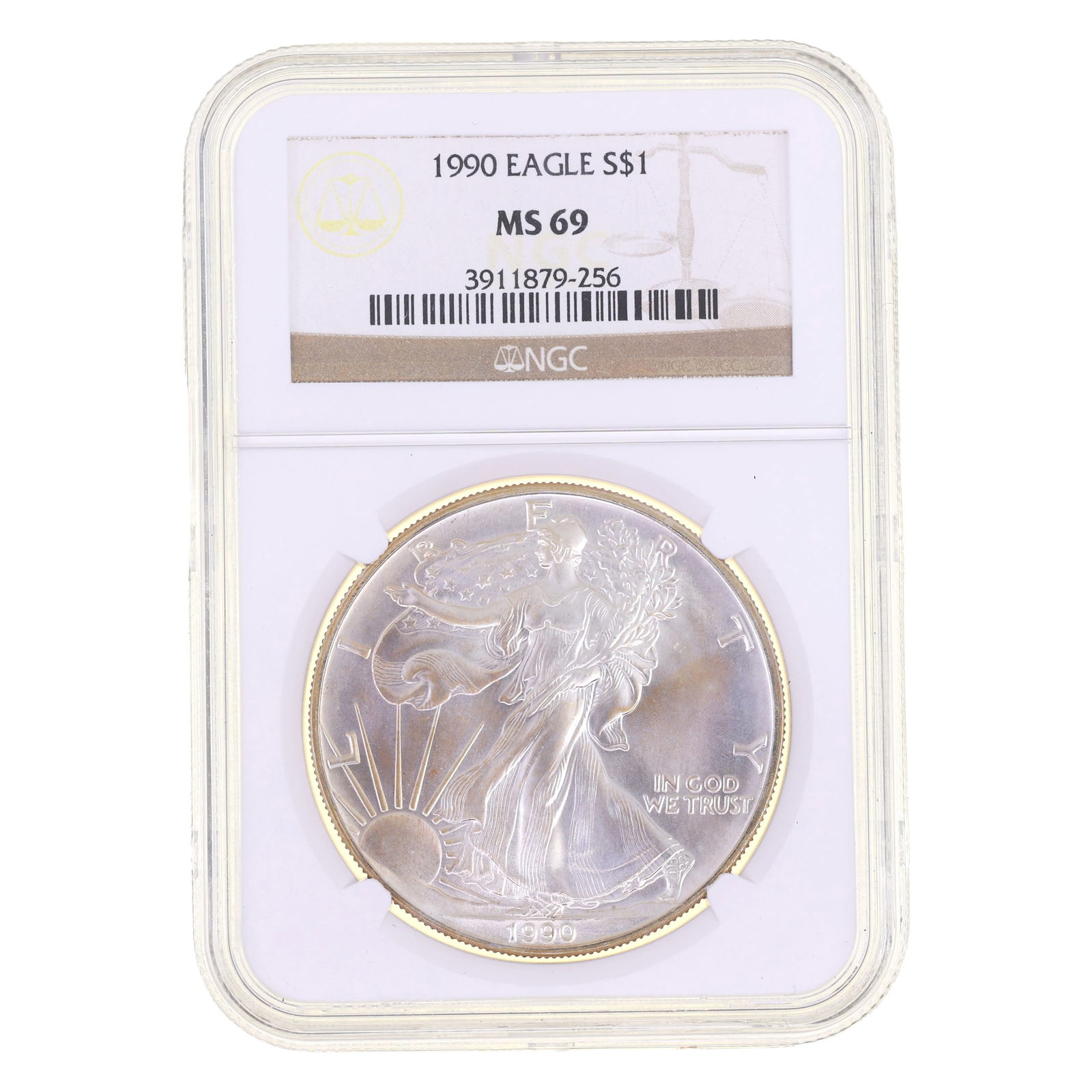1990 US .999 SILVER EAGLE $1 COIN NGC MS 69 (1 of 2)