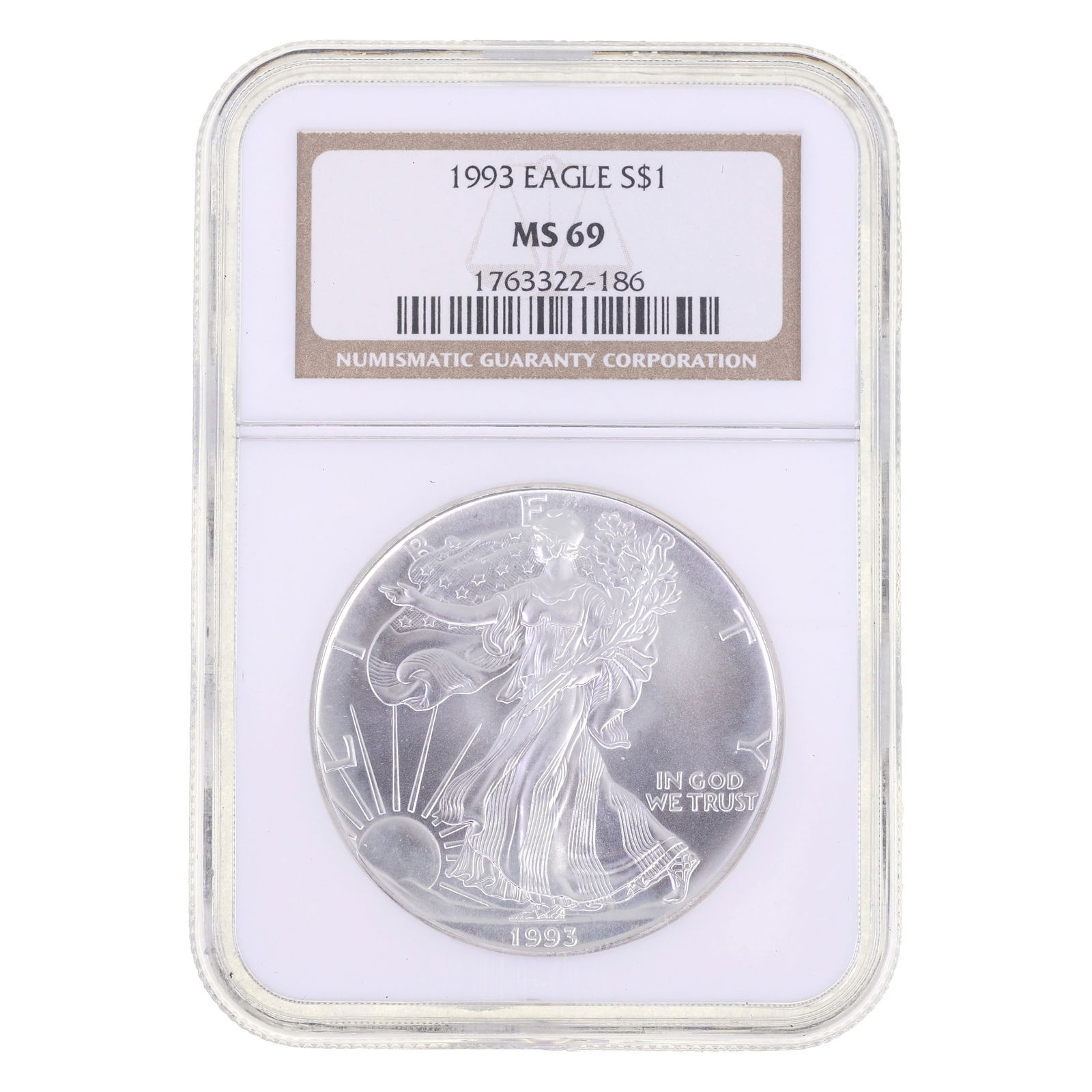 1993 US .999 SILVER EAGLE $1 COIN NGC MS 69 (1 of 2)