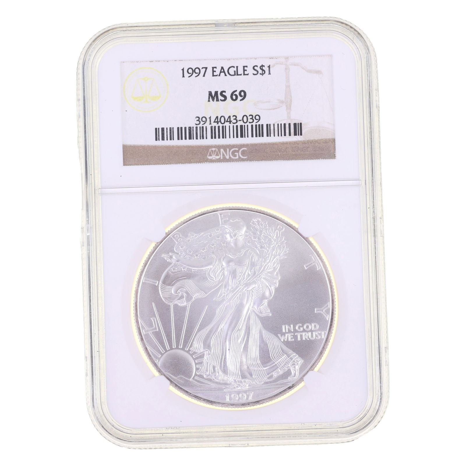 1997 US .999 SILVER EAGLE $1 COIN NGC MS 69 (1 of 2)