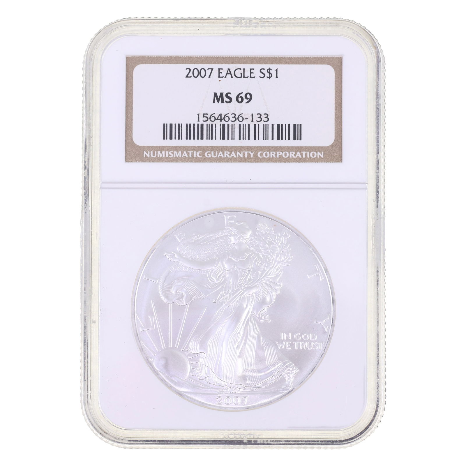 2007 US .999 SILVER EAGLE $1 COIN NGC MS 69 (1 of 2)