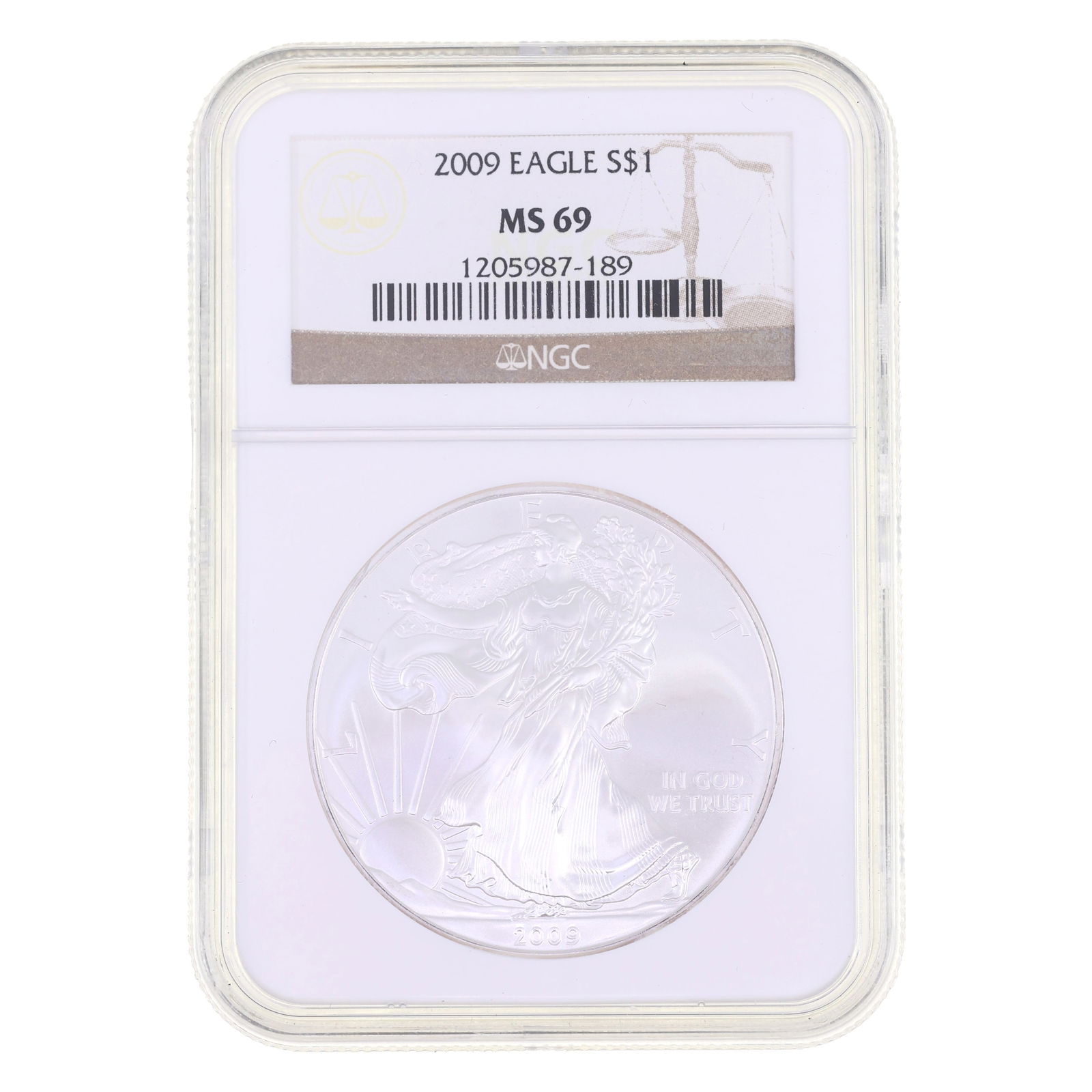 2009 US .999 SILVER EAGLE $1 COIN NGC MS 69 (1 of 2)