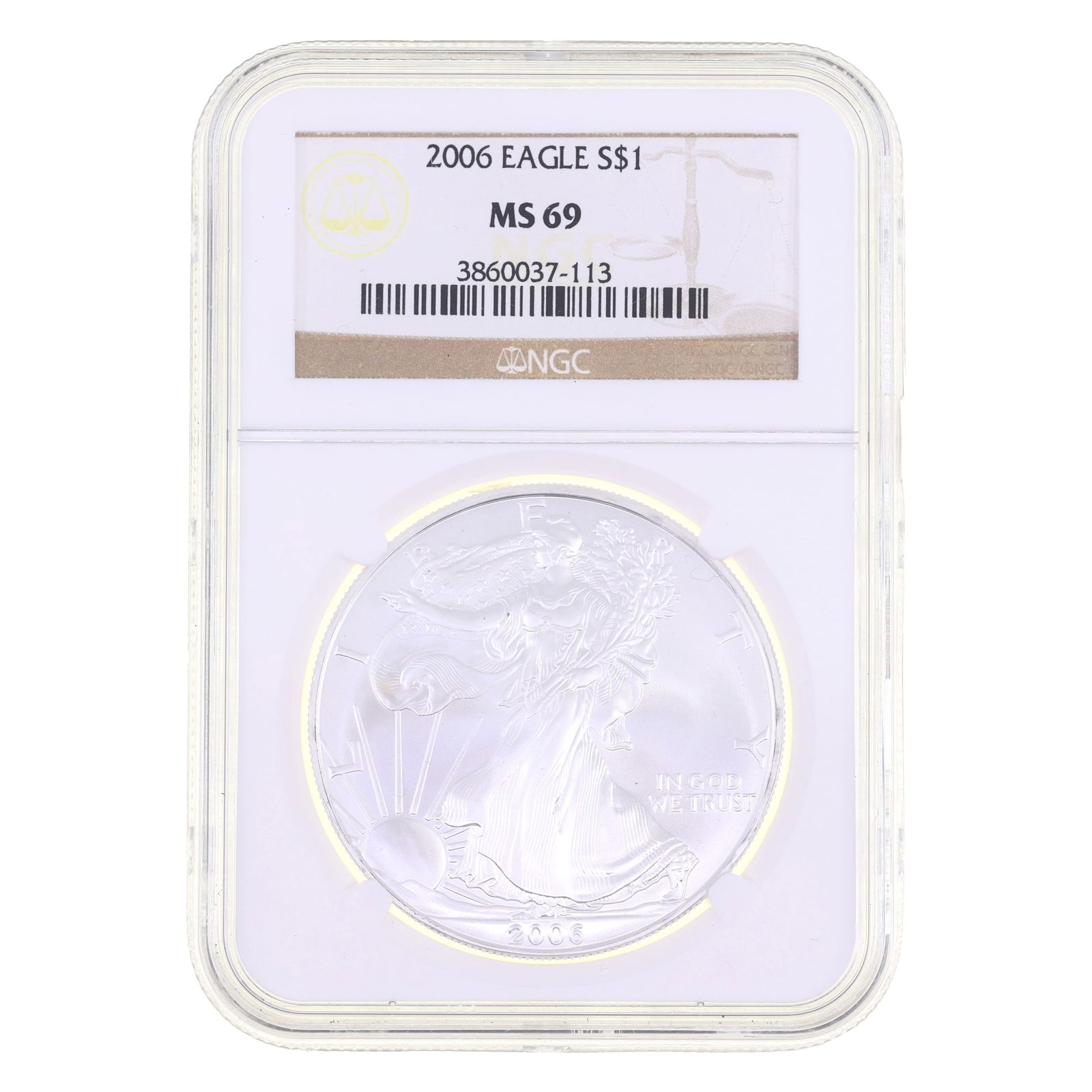 2006 US .999 SILVER EAGLE $1 COIN NGC MS 69 (1 of 2)