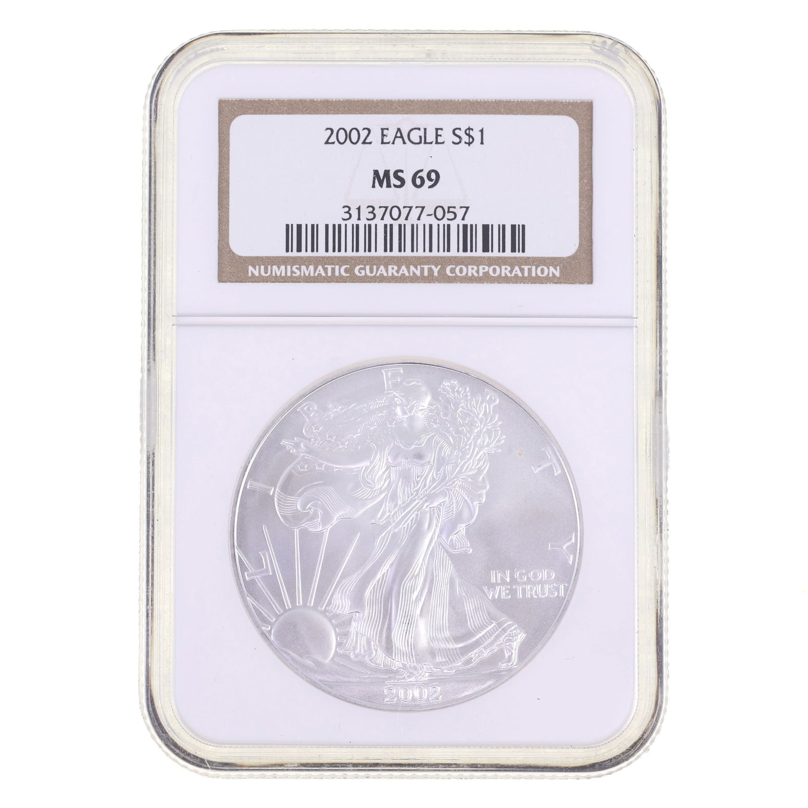 2002 US .999 SILVER EAGLE $1 COIN NGC MS 69 (1 of 2)