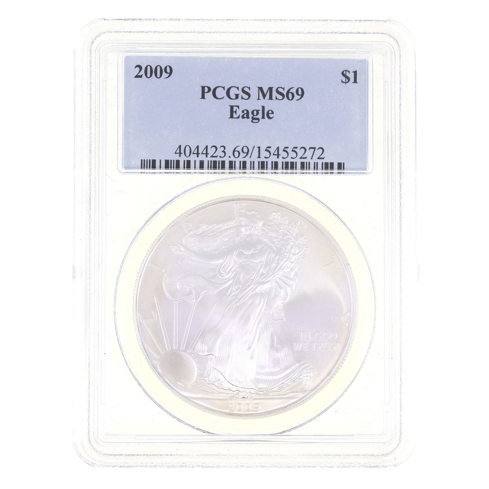 2009 US .999 SILVER 1 OZ EAGLE $1 COIN PCGS MS 69 (1 of 2)