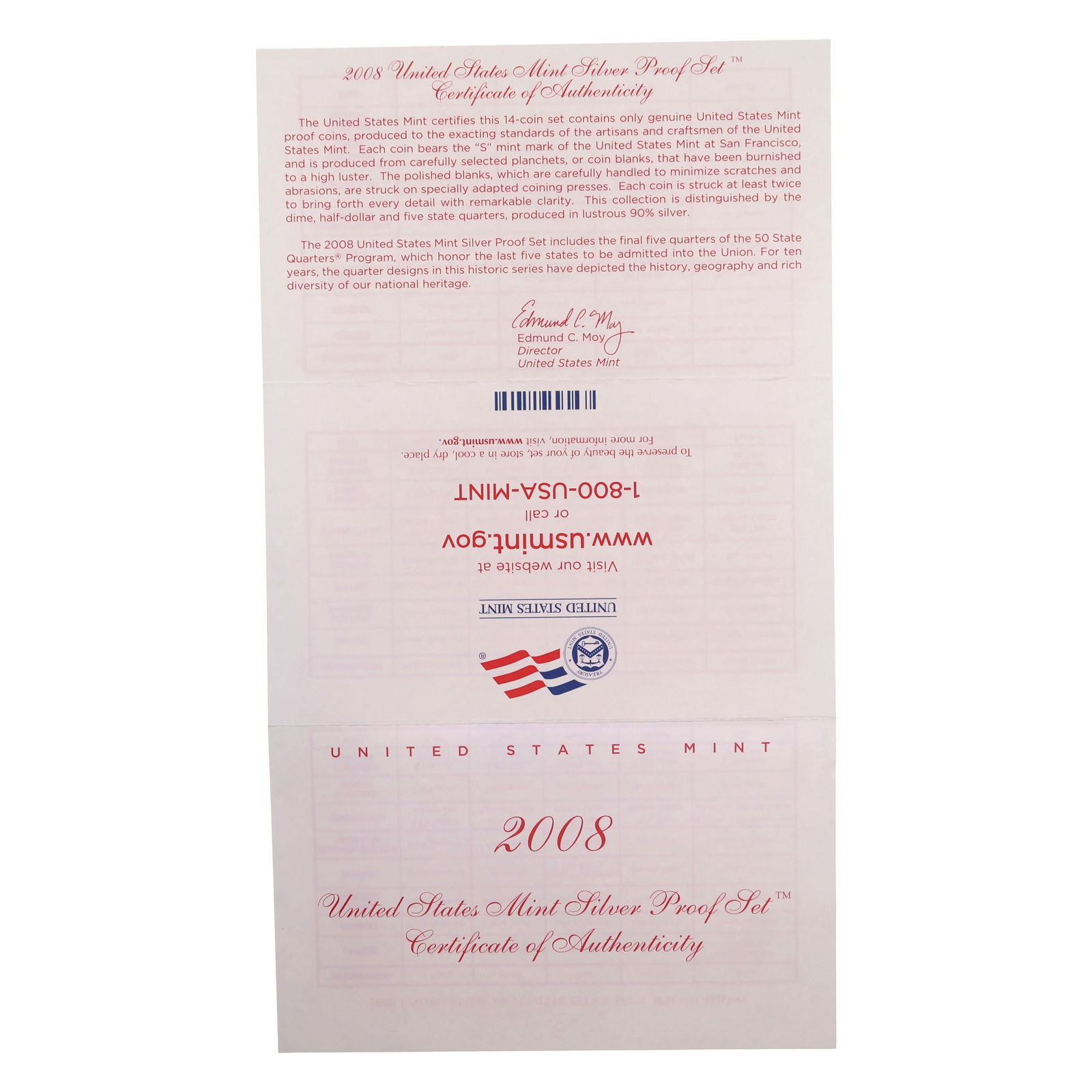 2008 US MINT SILVER PROOF SET - 9