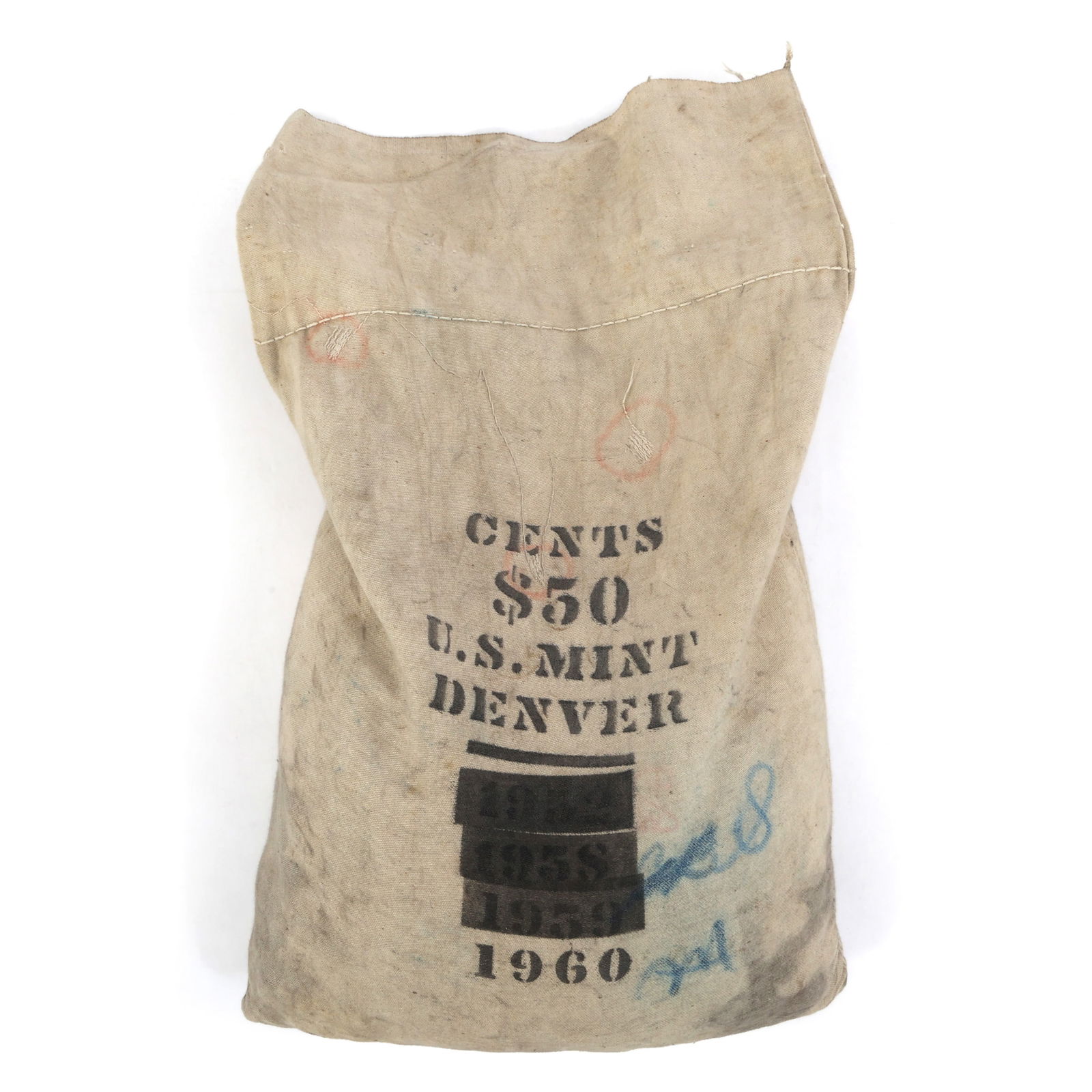 1960 US MINT SEALED $50 BAG OF LINCOLN CENTS (1 of 2)