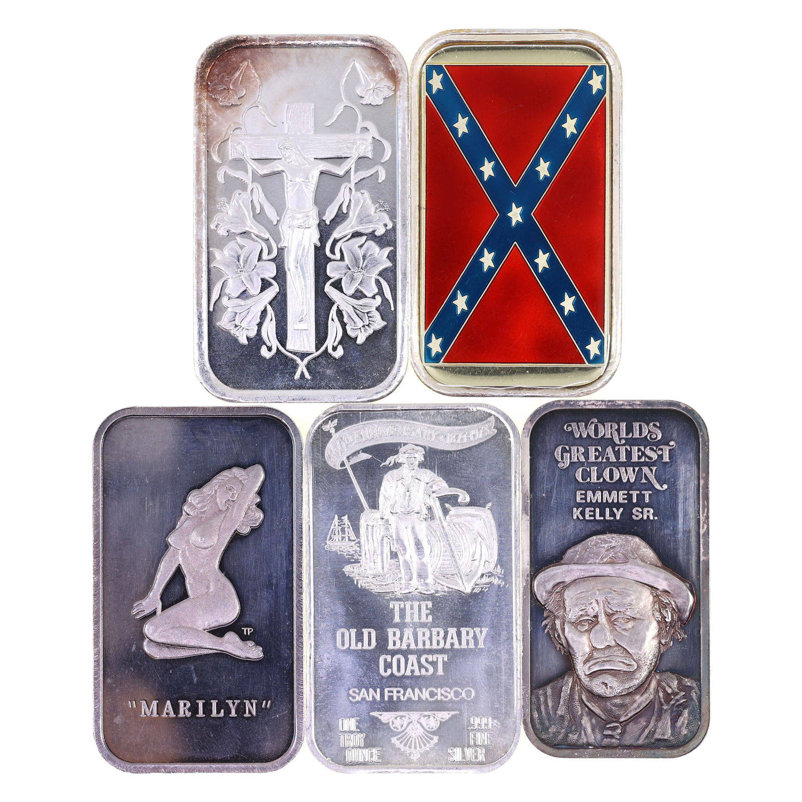.999 SILVER 1 OZ BULLION BARS - LOT OF 5 (1 of 2)