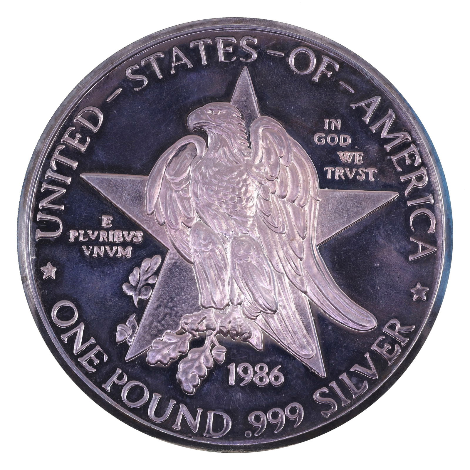 .999 SILVER 1 LB 1986 TEXAS INDEPENDENCE BULLION ROUND (1 of 2)