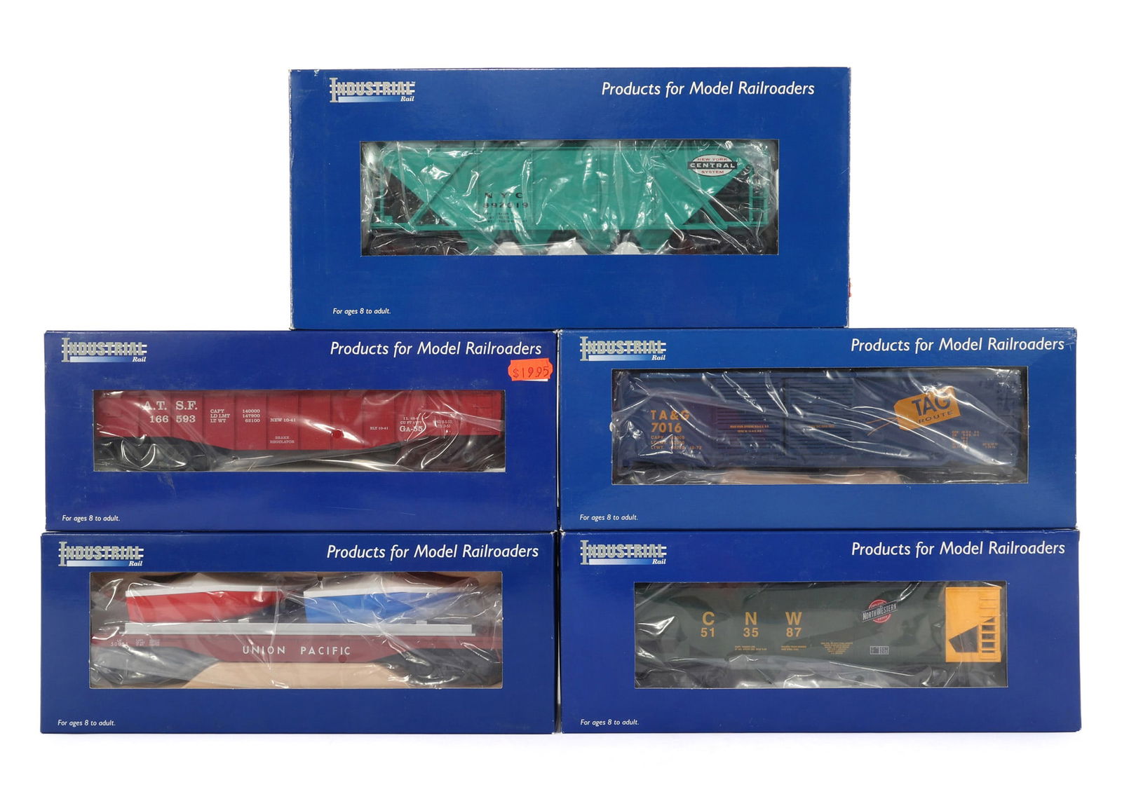 INDUSTRIAL RAIL O-27 GAUGE TRAIN CARS - LOT OF 5 (1 of 2)