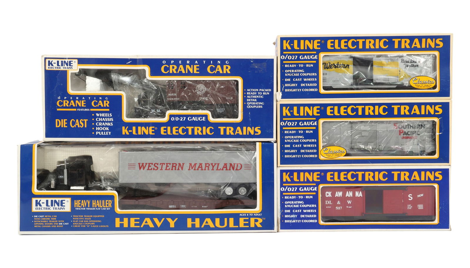 K-LINE O GAUGE TRAIN CARS - LOT OF 5 (1 of 2)