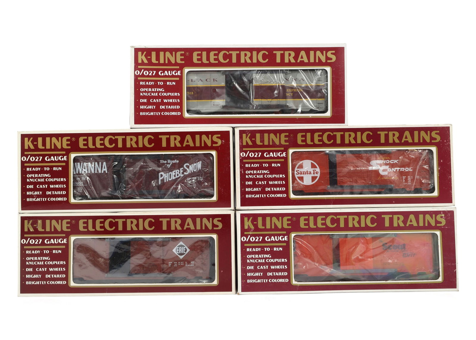 K-LINE O GAUGE TRAIN CARS - LOT OF 5 (1 of 2)