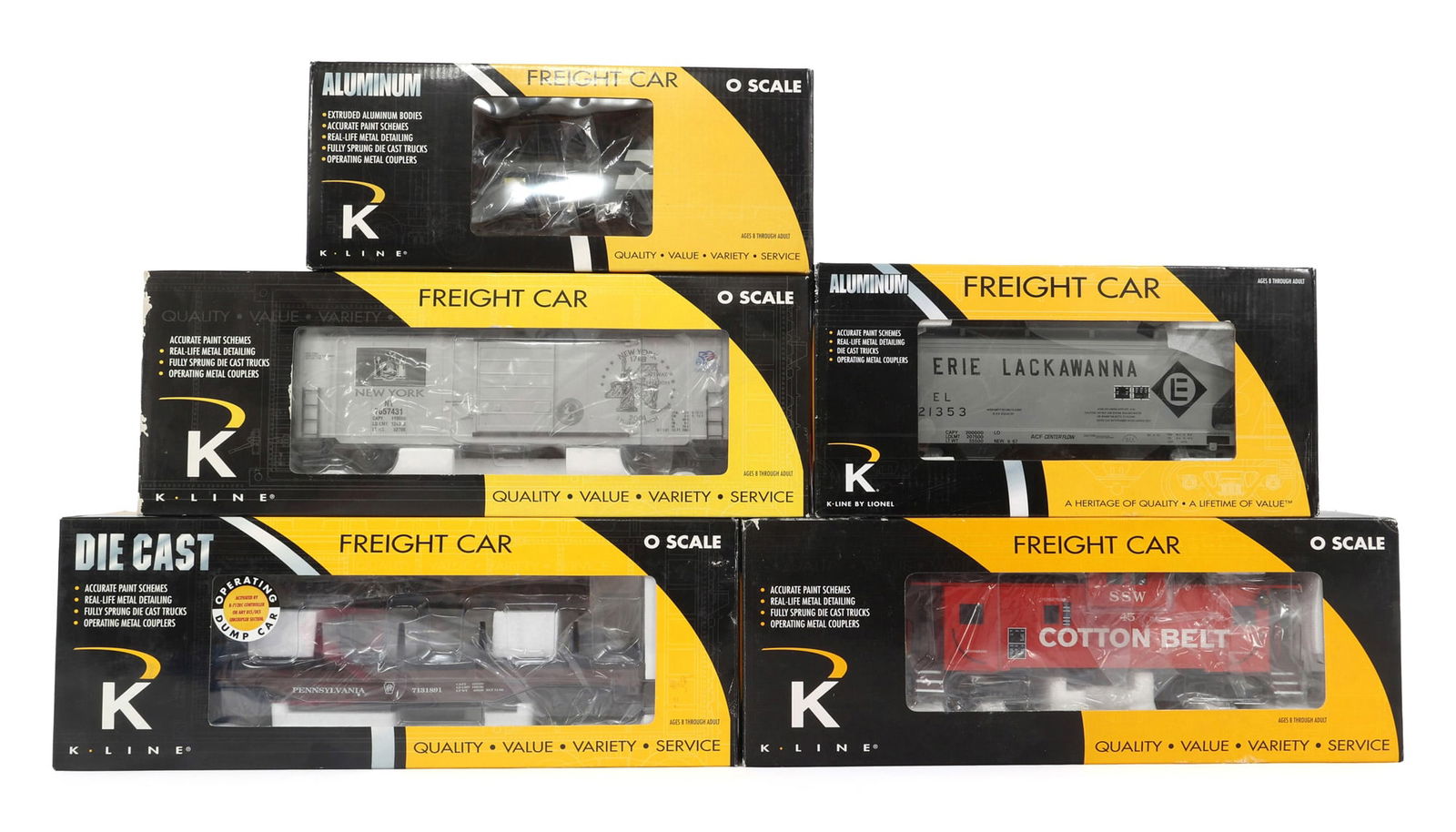 K-LINE O GAUGE TRAIN CARS - LOT OF 5 (1 of 2)