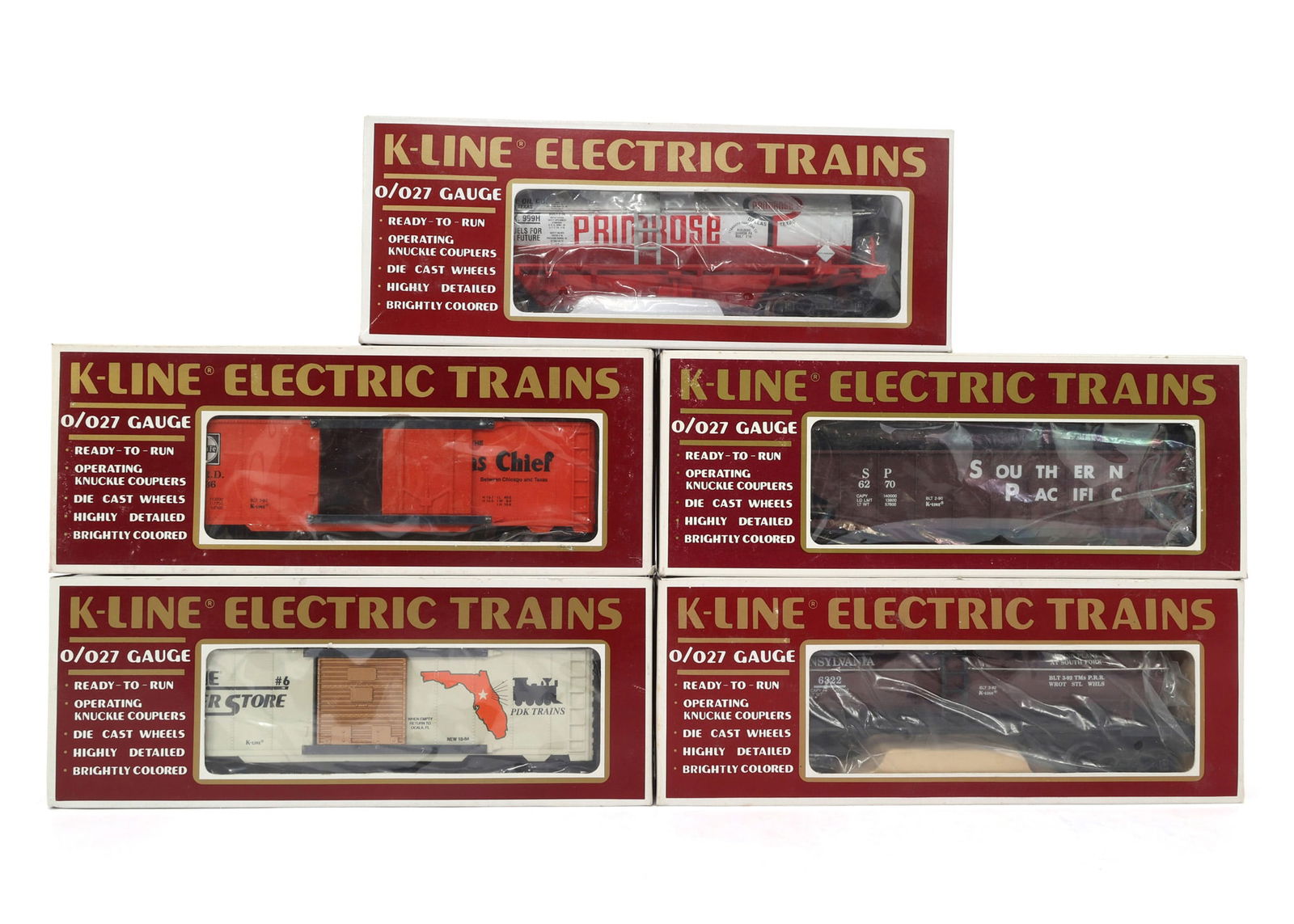 K-LINE O GAUGE TRAIN CARS - LOT OF 5 (1 of 2)