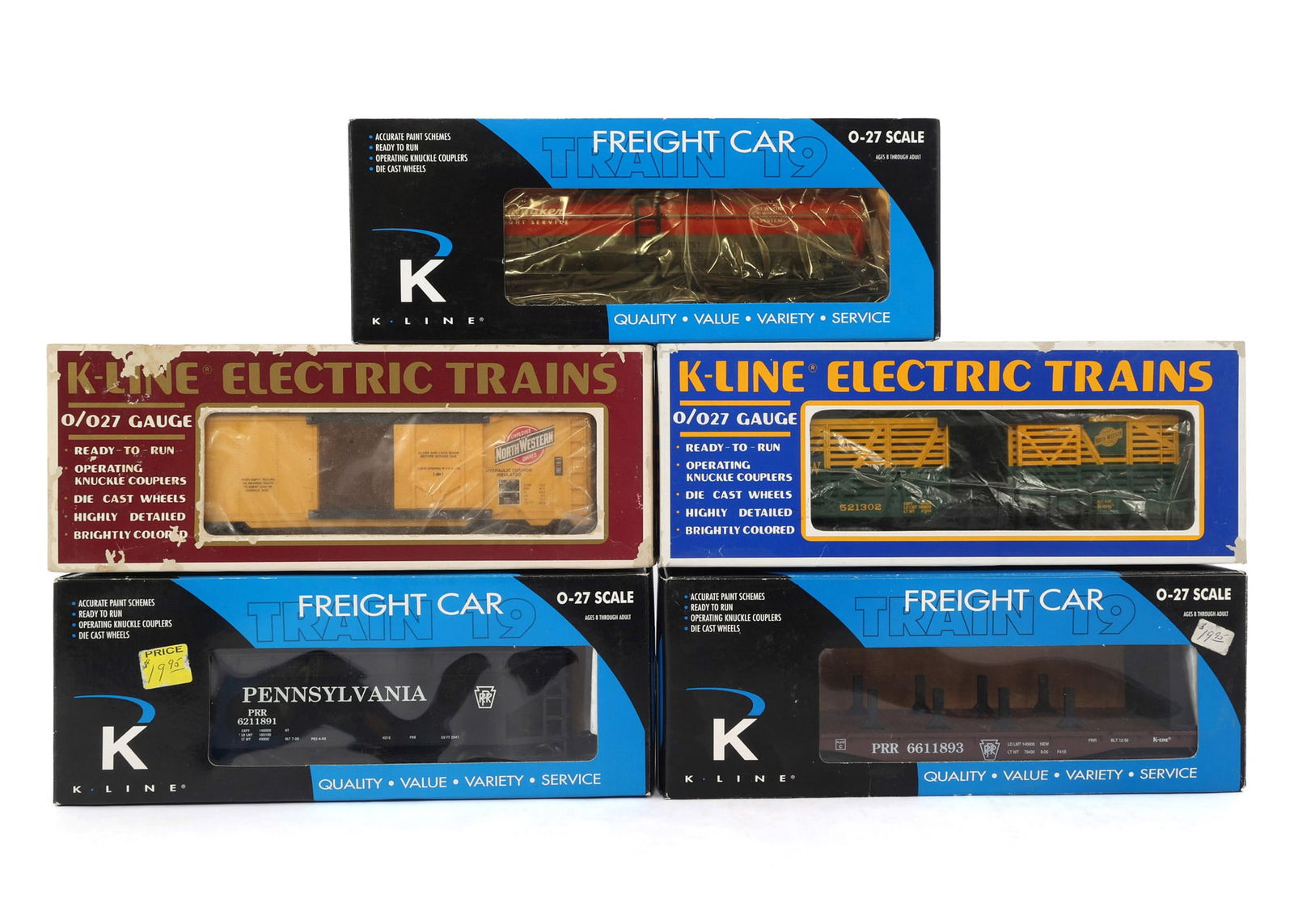 K-LINE O GAUGE TRAIN CARS - LOT OF 5 (1 of 2)