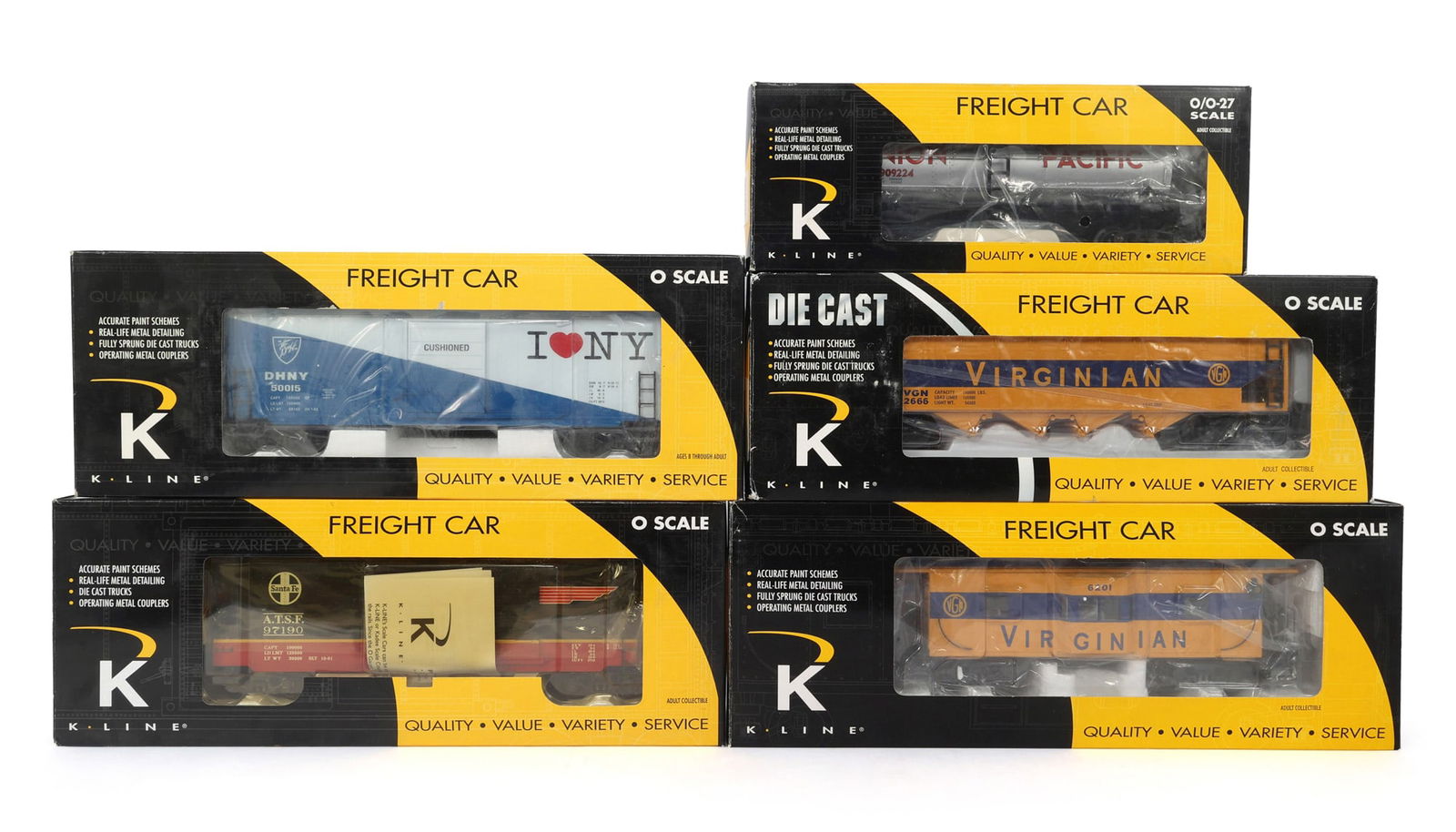 K-LINE O GAUGE TRAIN CARS - LOT OF 5 (1 of 2)