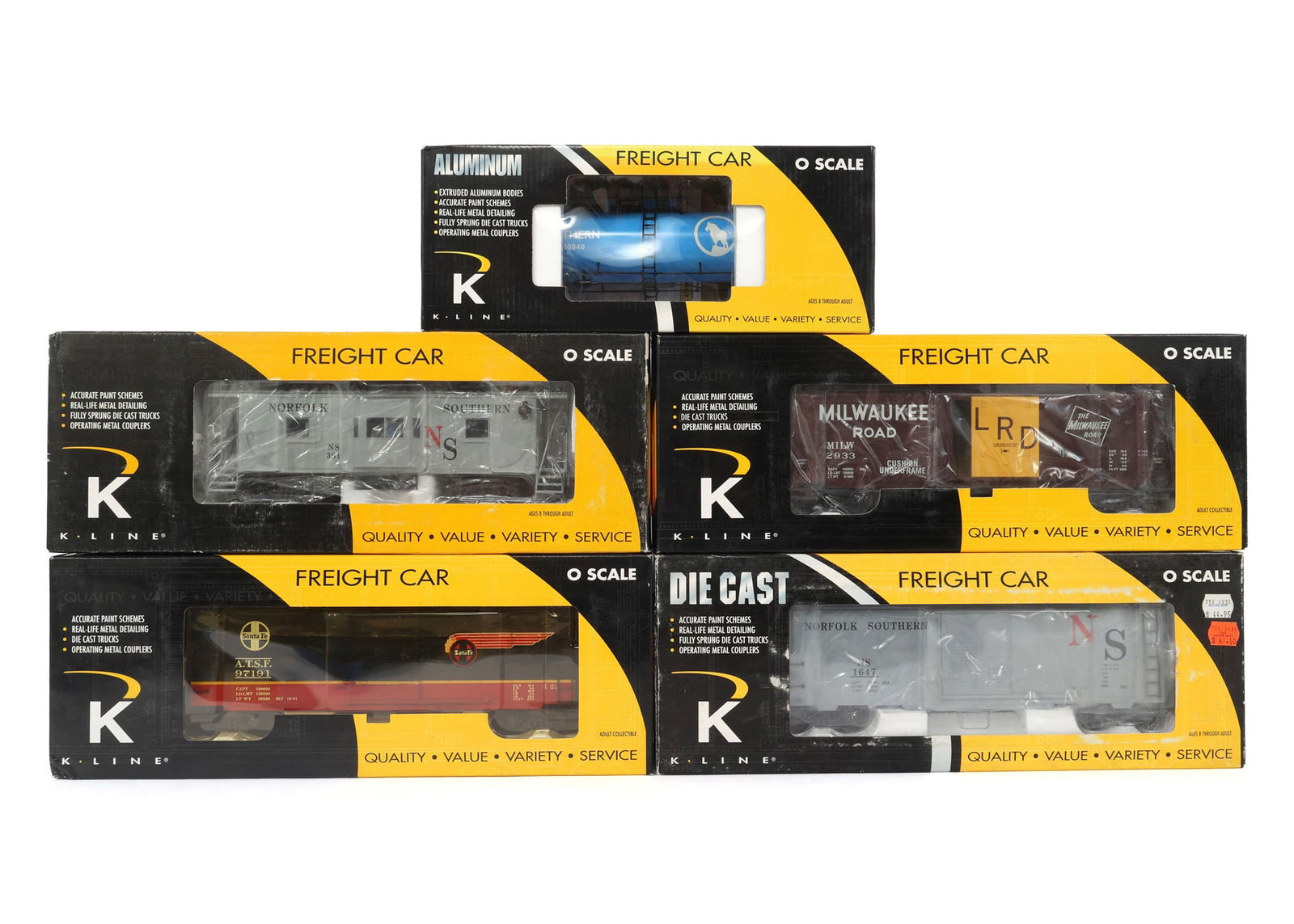 K-LINE O GAUGE TRAIN CARS - LOT OF 5: IMPORTANT SHIPPING NOTE - PLEASE READ | LiveAuctioneers "LiveShipping" Is Unreasonable & Costly: LiveAuctioneers now requires all auctioneers to offer their "LiveShipping" service. Auctioneers no long