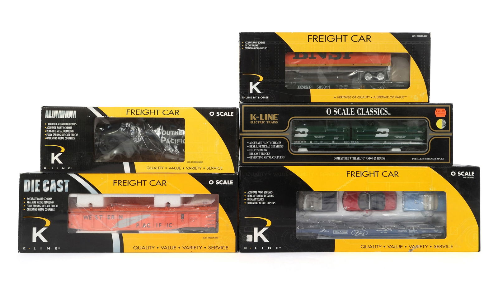 K-LINE O GAUGE TRAIN CARS - LOT OF 5: IMPORTANT SHIPPING NOTE - PLEASE READ | LiveAuctioneers "LiveShipping" Is Unreasonable & Costly: LiveAuctioneers now requires all auctioneers to offer their "LiveShipping" service. Auctioneers no long