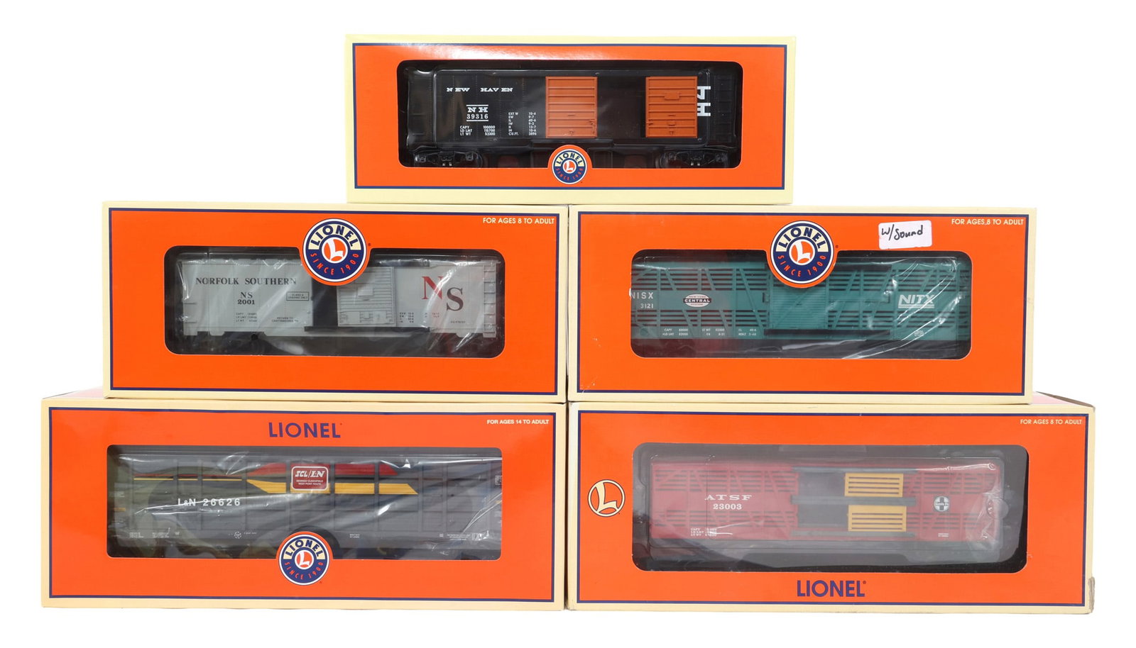 LIONEL O GAUGE TRAIN CARS - LOT OF 5 (1 of 2)