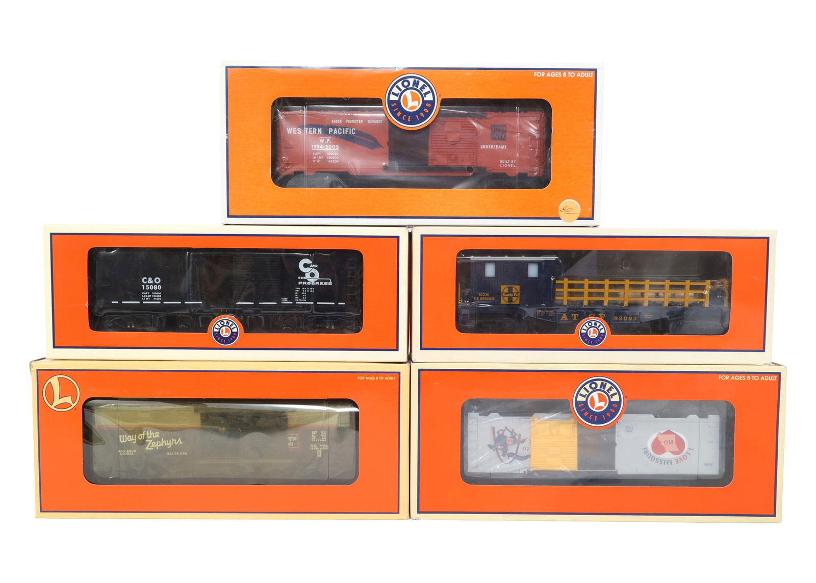 LIONEL O GAUGE TRAIN CARS - LOT OF 5 (1 of 2)