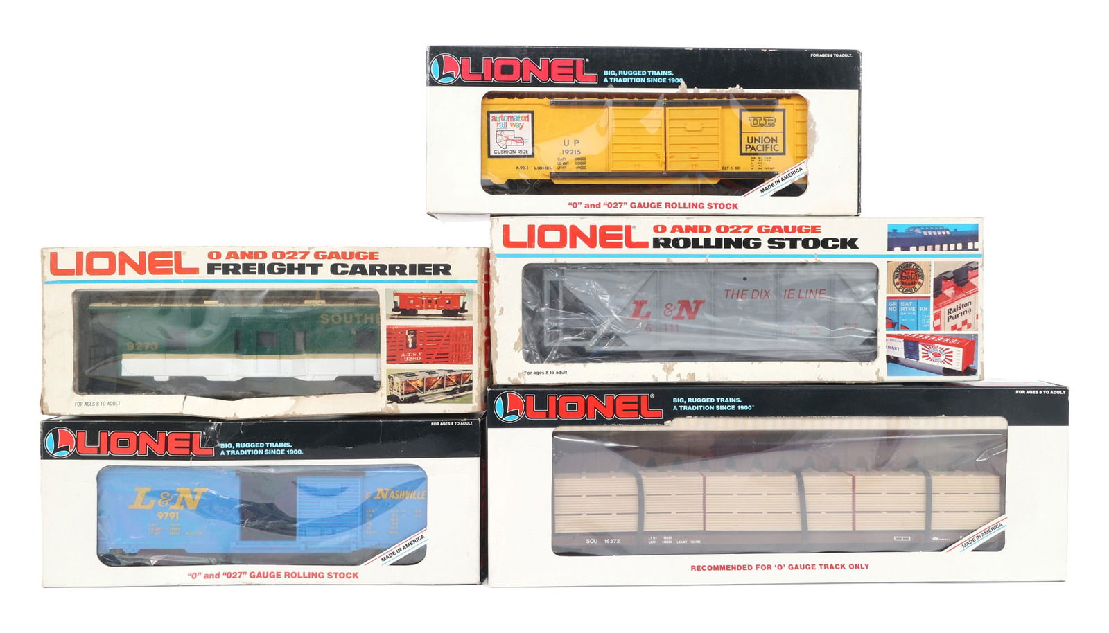 LIONEL O GAUGE TRAIN CARS - LOT OF 5 (1 of 2)