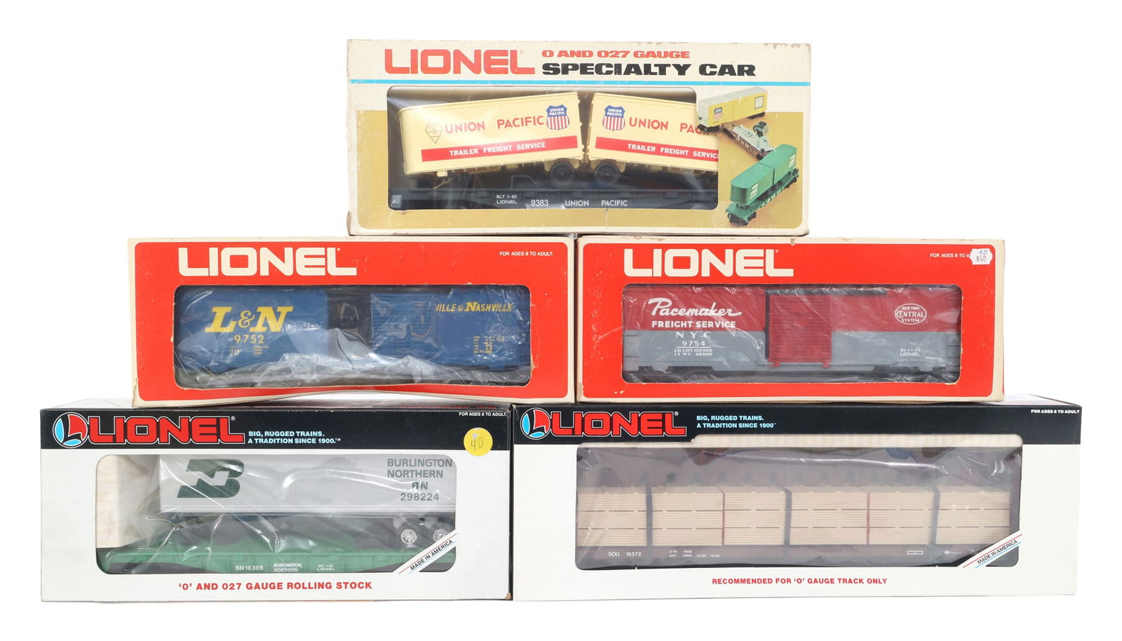 LIONEL O GAUGE TRAIN CARS - LOT OF 5 (1 of 2)