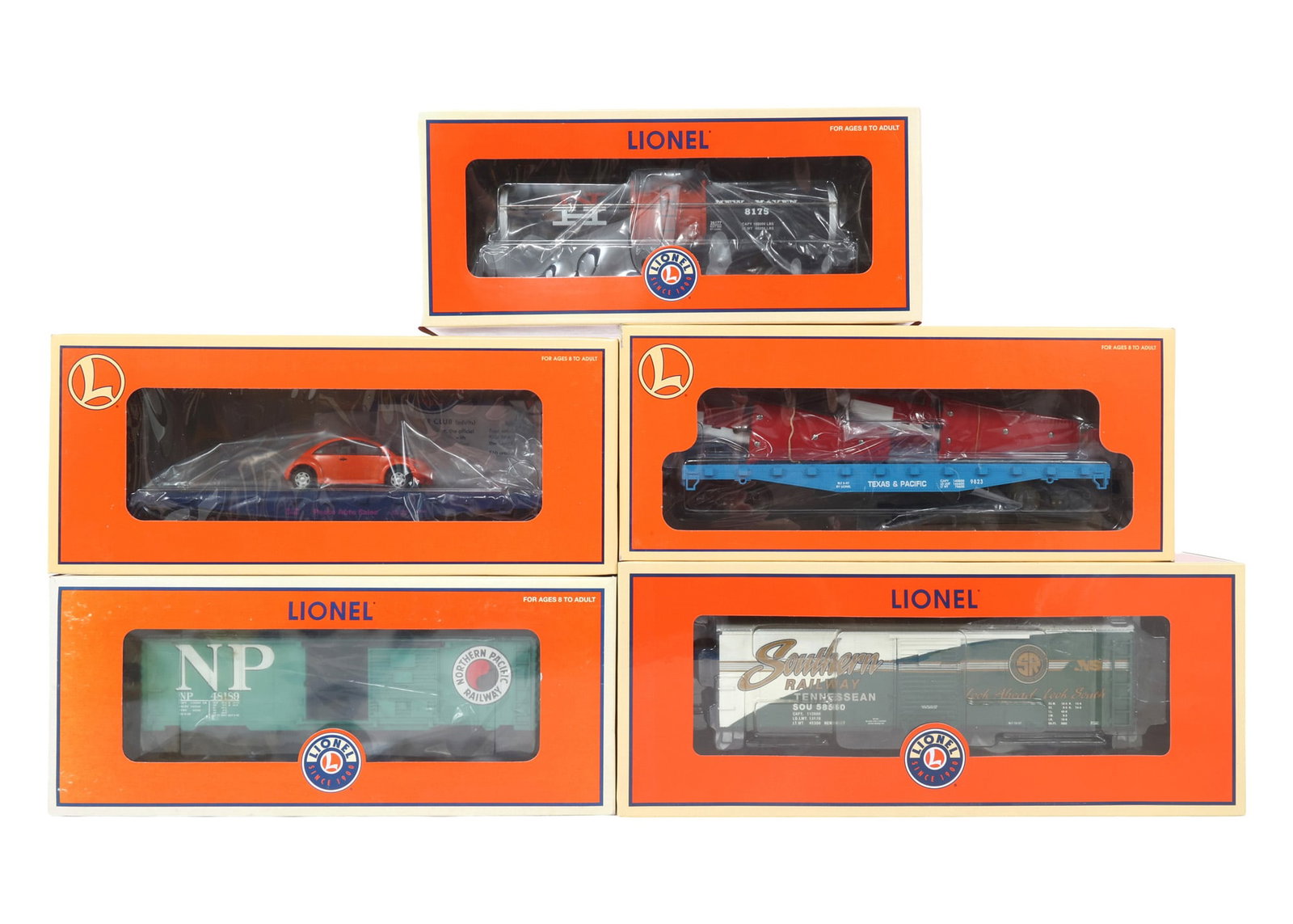 LIONEL O GAUGE TRAIN CARS - LOT OF 5 (1 of 2)