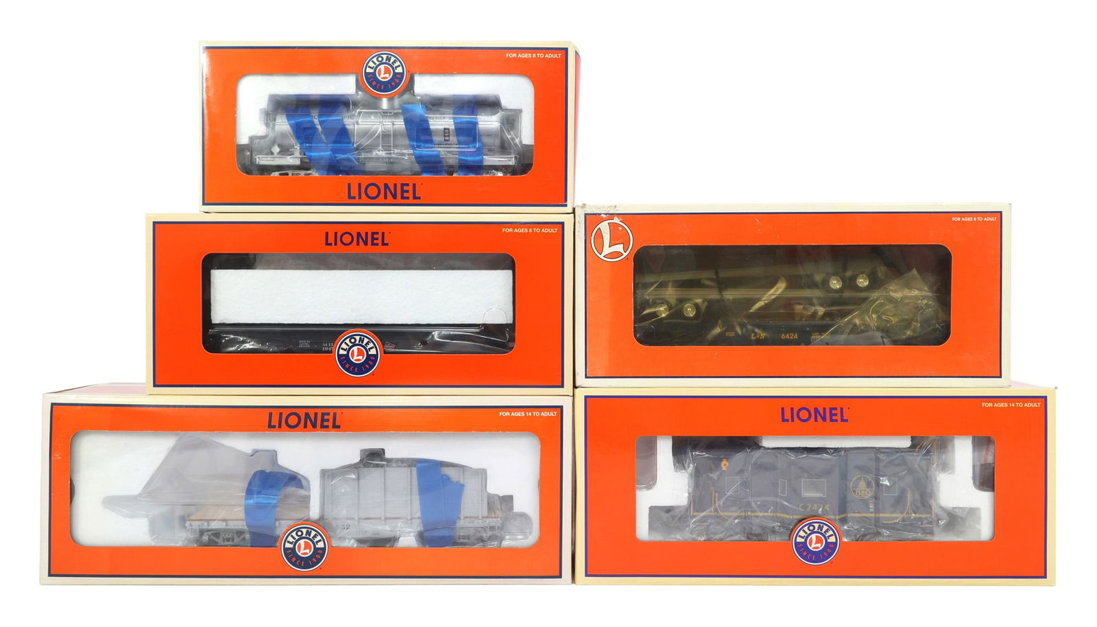 LIONEL O GAUGE TRAIN CARS - LOT OF 5 (1 of 2)