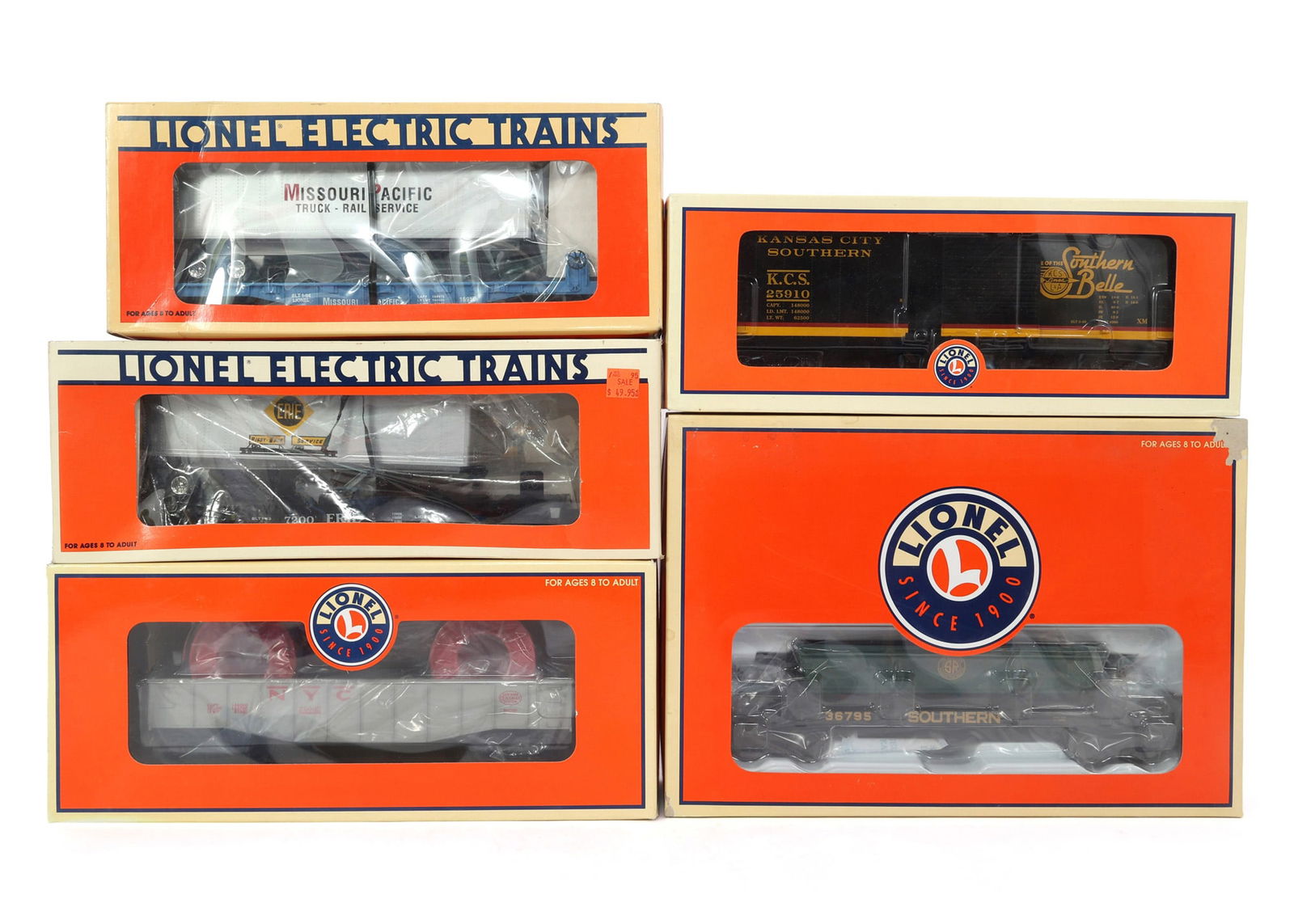 LIONEL O GAUGE TRAIN CARS - LOT OF 5 (1 of 2)
