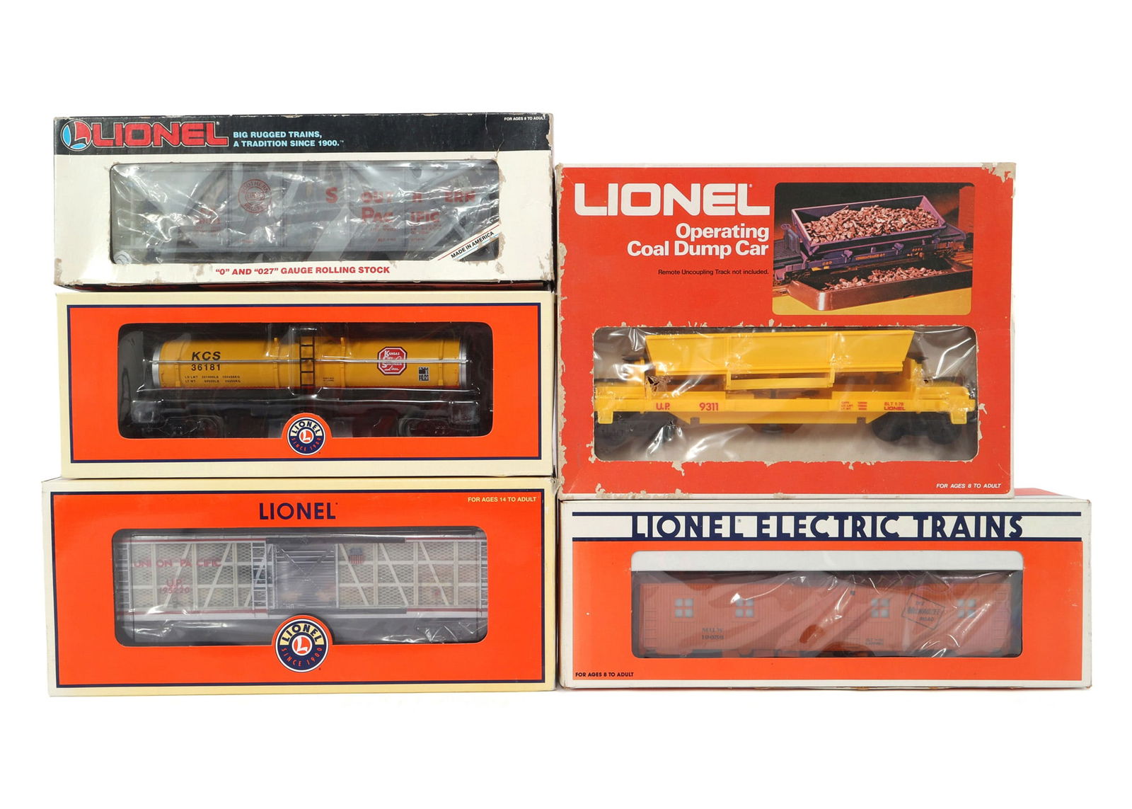LIONEL O GAUGE TRAIN CARS - LOT OF 5 (1 of 2)