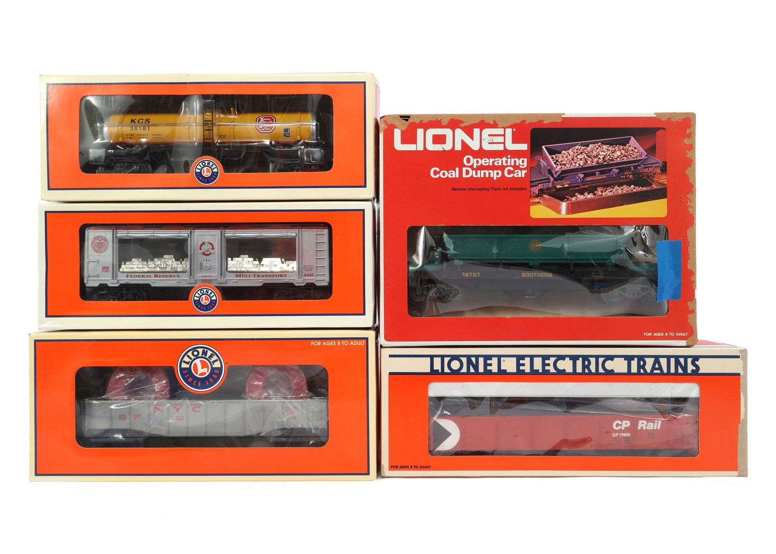 LIONEL O GAUGE TRAIN CARS - LOT OF 5 (1 of 2)