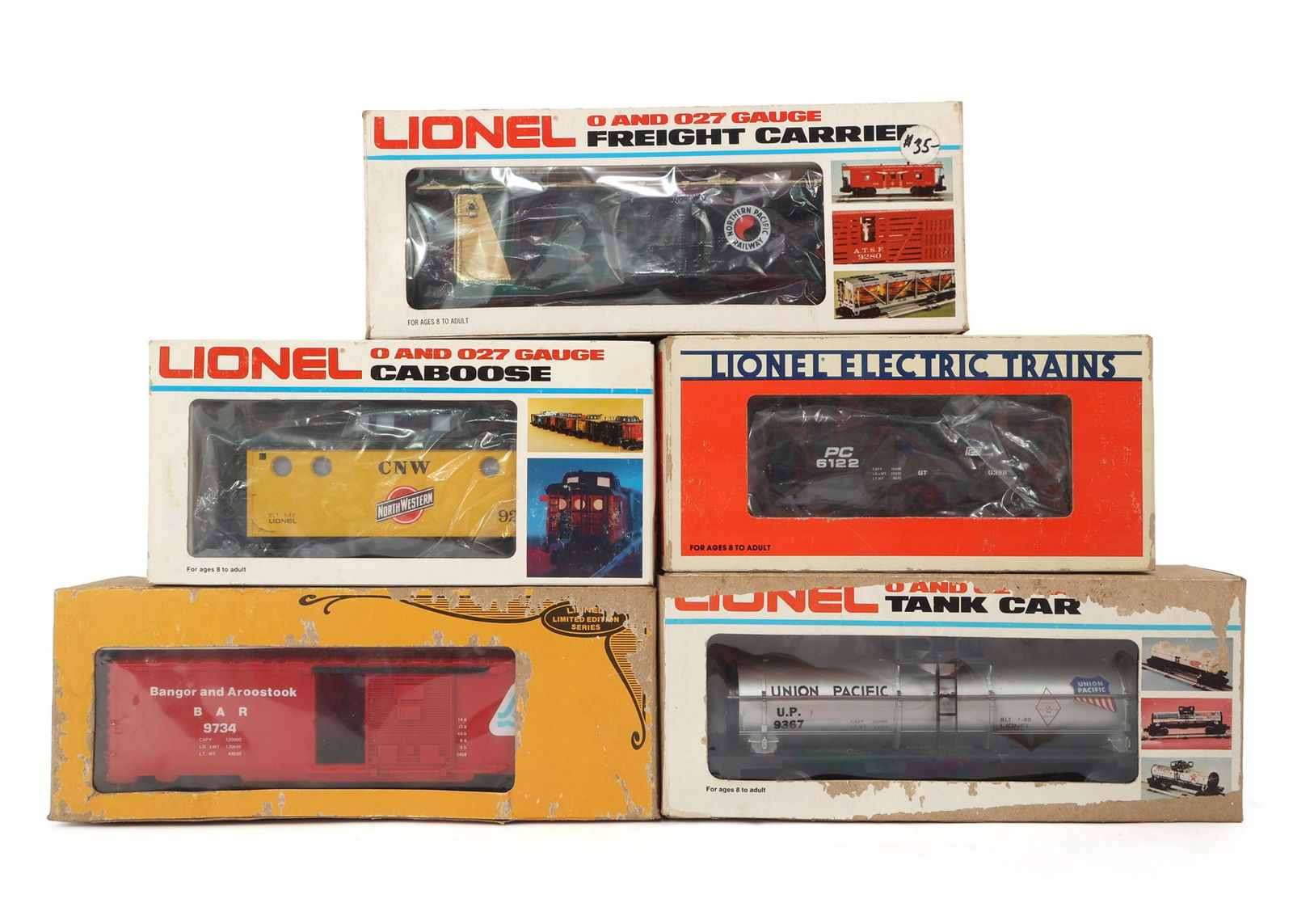 LIONEL O GAUGE TRAIN CARS - LOT OF 5 (1 of 2)