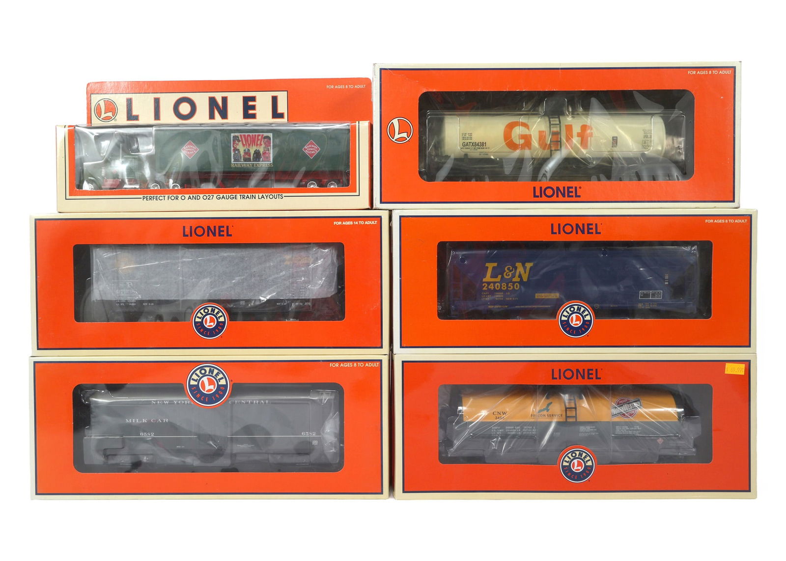 LIONEL O GAUGE TRAIN CARS - LOT OF 6 (1 of 2)