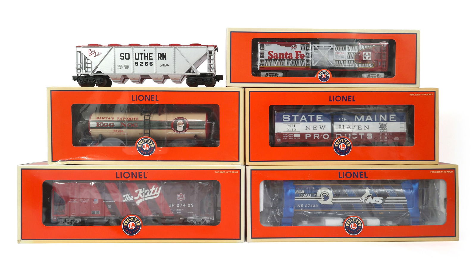 LIONEL O GAUGE TRAIN CARS - LOT OF 6 (1 of 2)