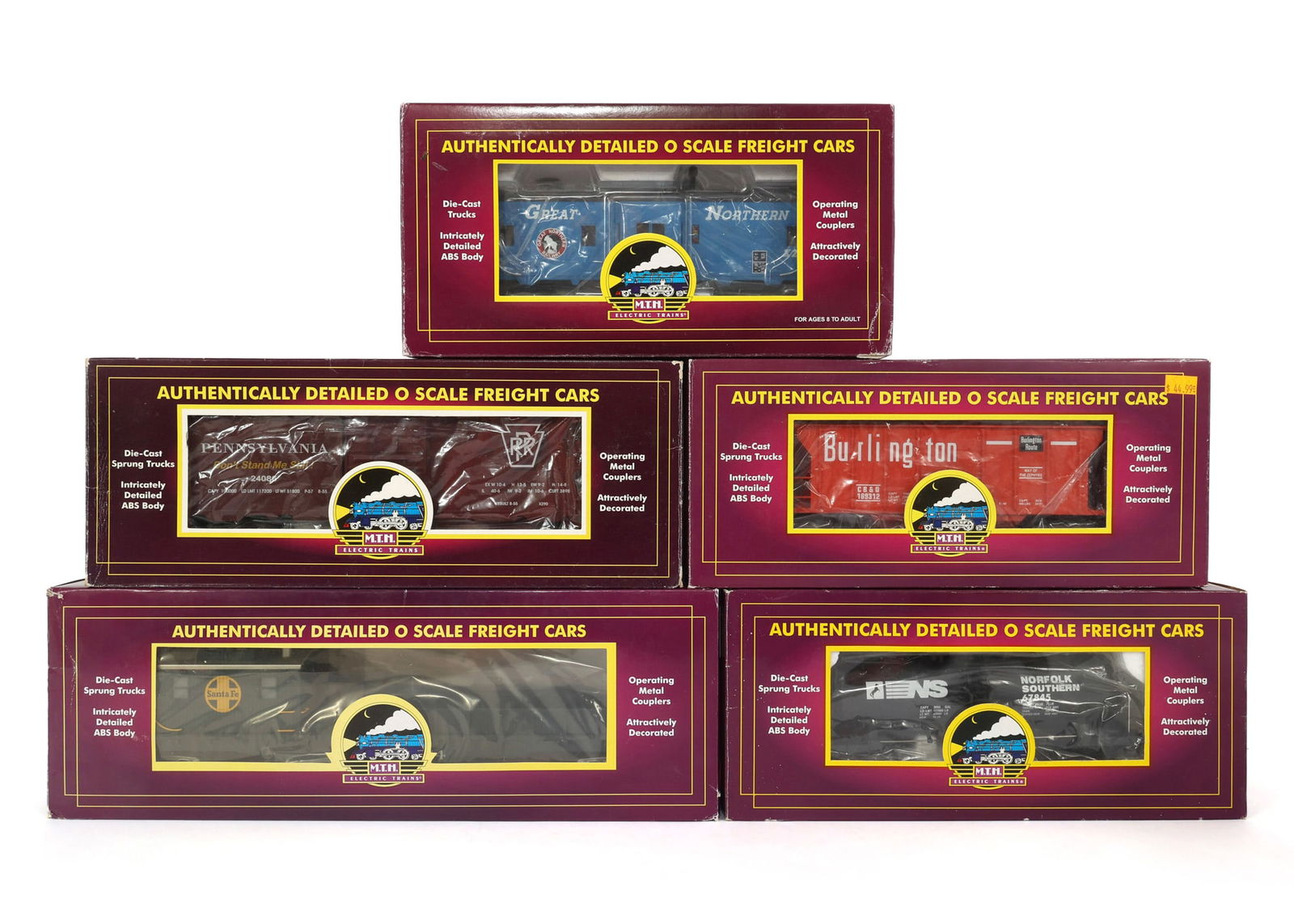 MTH O GAUGE TRAIN CARS - LOT OF 5 (1 of 2)