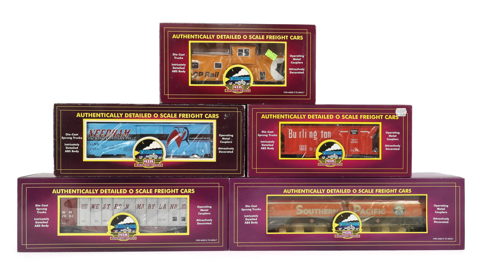 MTH O GAUGE TRAIN CARS - LOT OF 5 (1 of 2)