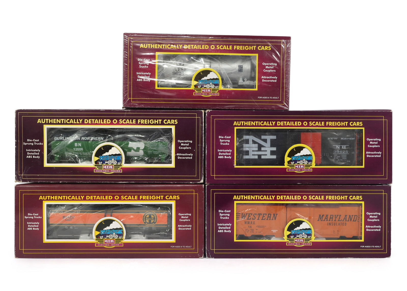 MTH O GAUGE TRAIN CARS - LOT OF 5 (1 of 2)