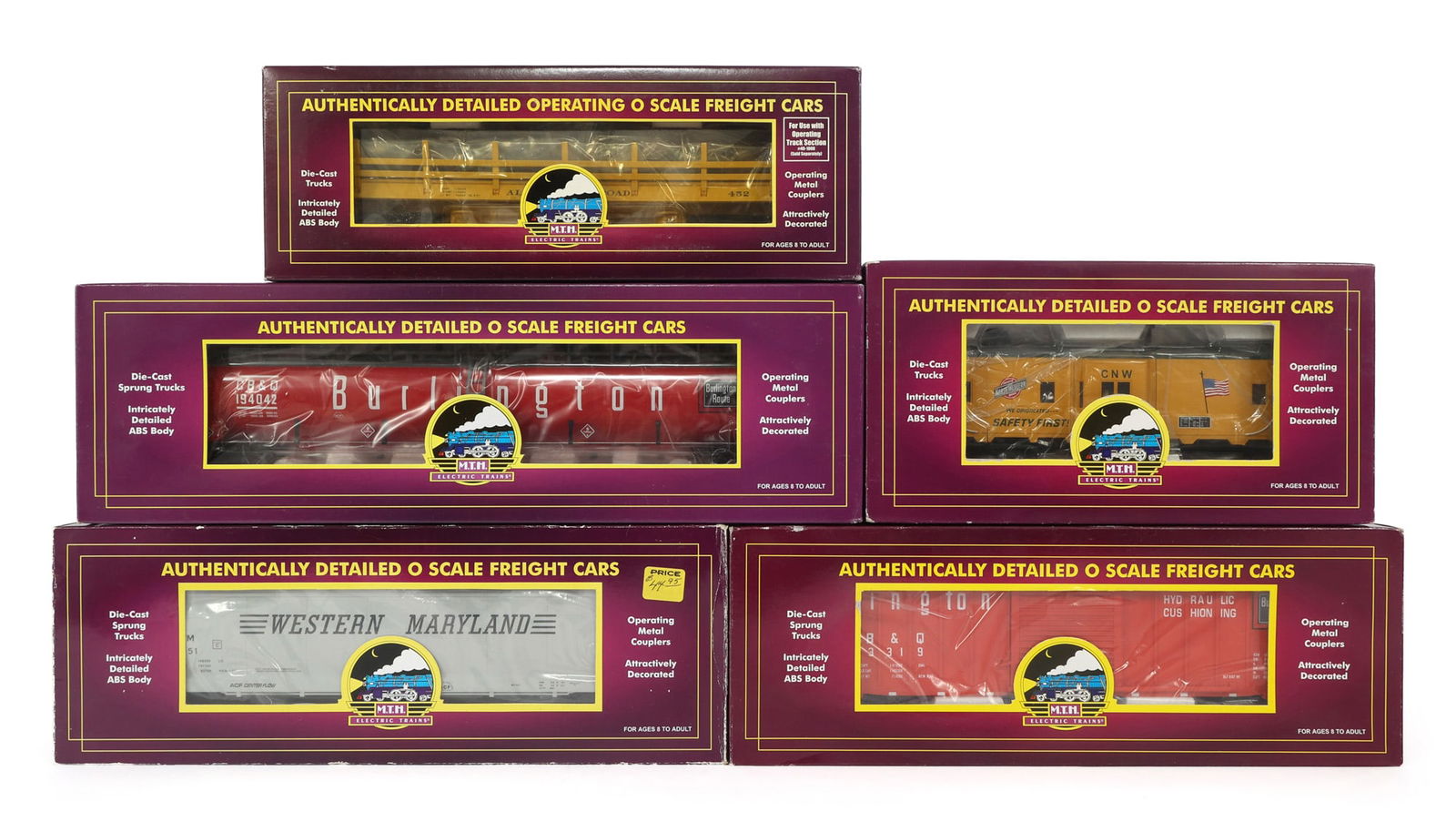 MTH O GAUGE TRAIN CARS - LOT OF 5 (1 of 2)
